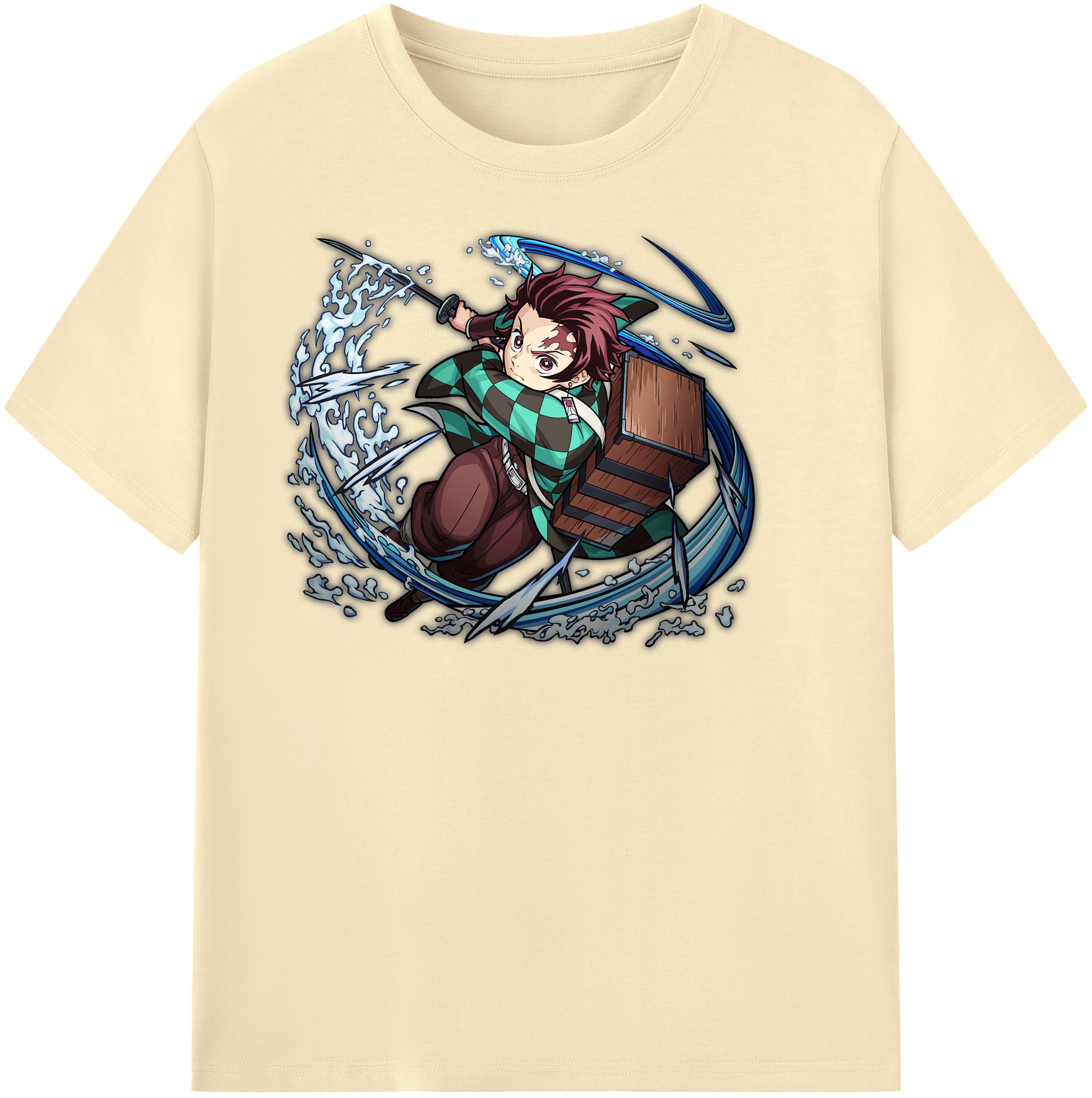 （画像用） 鬼滅の刃 竈門 炭治郎／かまど たんじろう Kamado Tanjirou 綿100％半袖Tシャツ（フロントプリント）