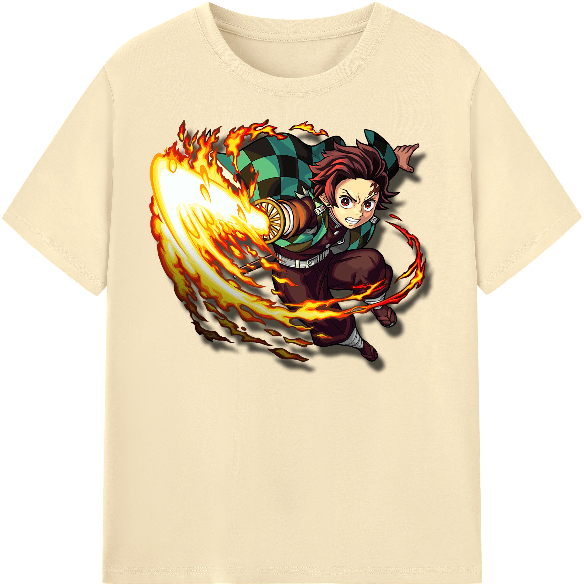 （画像用） 鬼滅の刃 竈門 炭治郎／かまど たんじろう Kamado Tanjirou 綿100％半袖Tシャツ（フロントプリント）