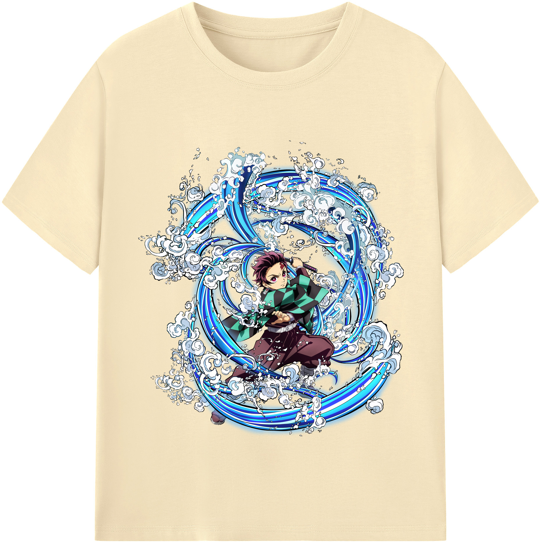 （画像用） 鬼滅の刃 竈門 炭治郎／かまど たんじろう Kamado Tanjirou 綿100％半袖Tシャツ（フロントプリント）