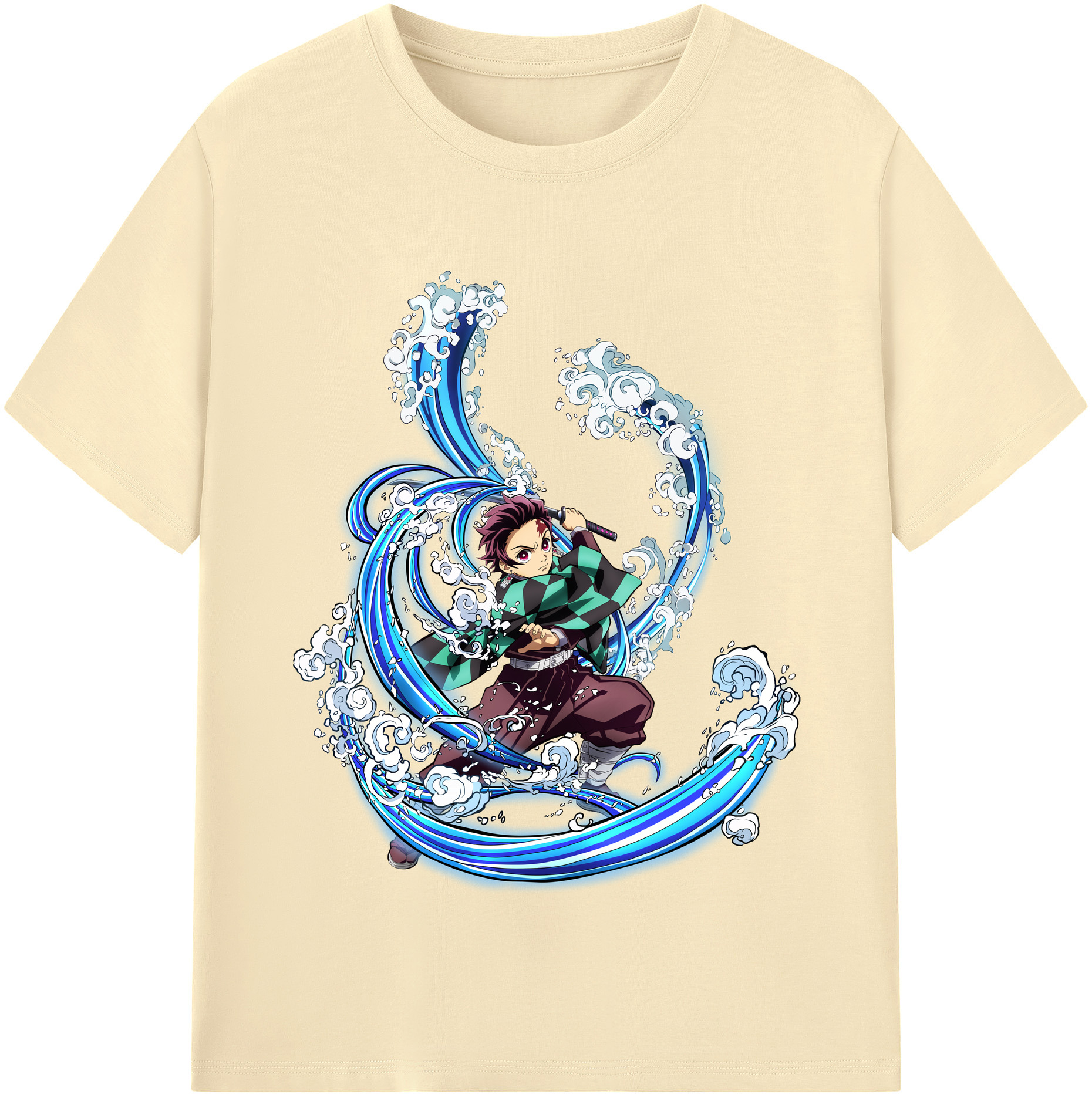 （画像用） 鬼滅の刃 竈門 炭治郎／かまど たんじろう Kamado Tanjirou 綿100％半袖Tシャツ（フロントプリント）