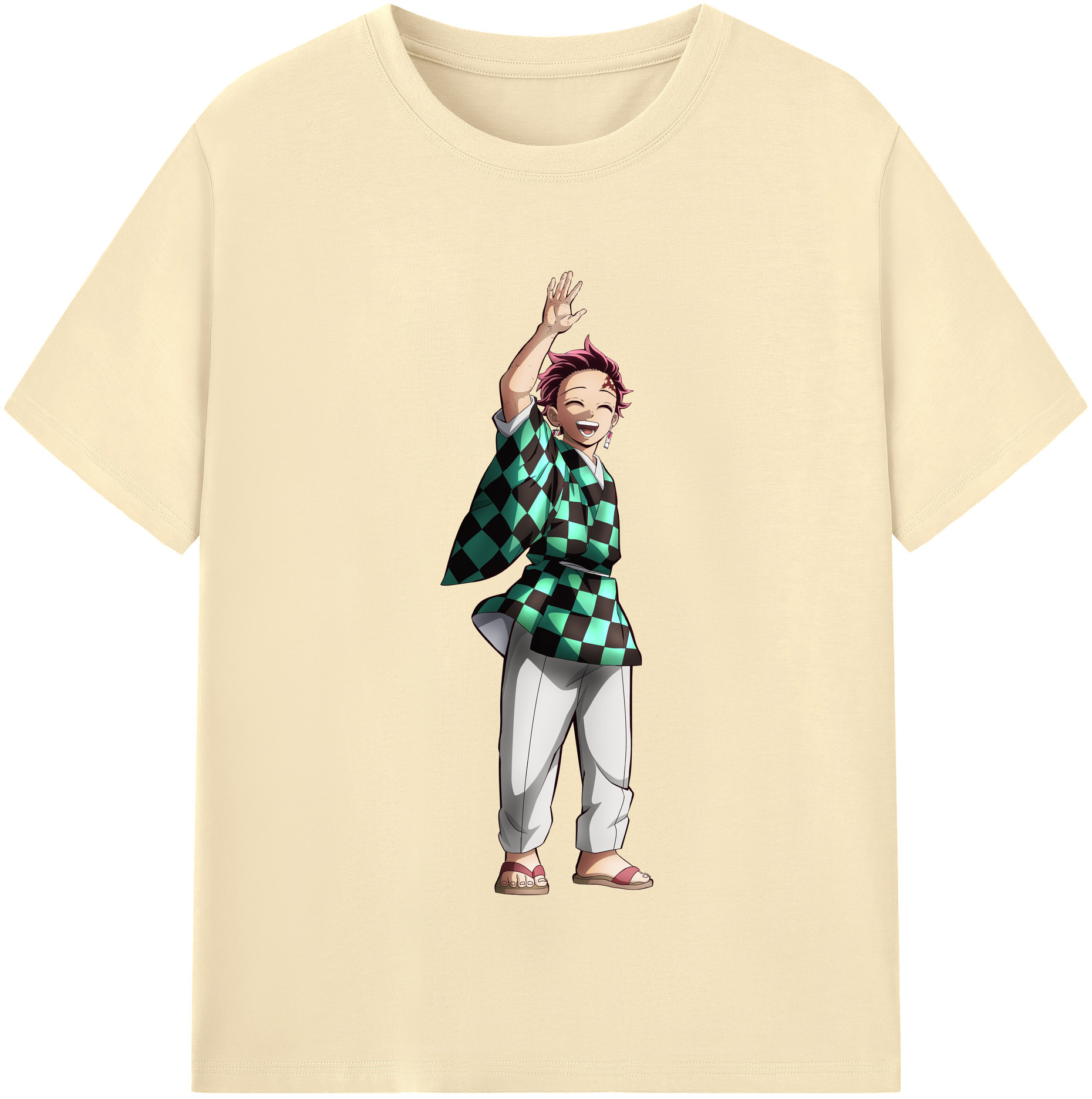 （画像用） 鬼滅の刃 竈門 炭治郎／かまど たんじろう Kamado Tanjirou 綿100％半袖Tシャツ（フロントプリント）