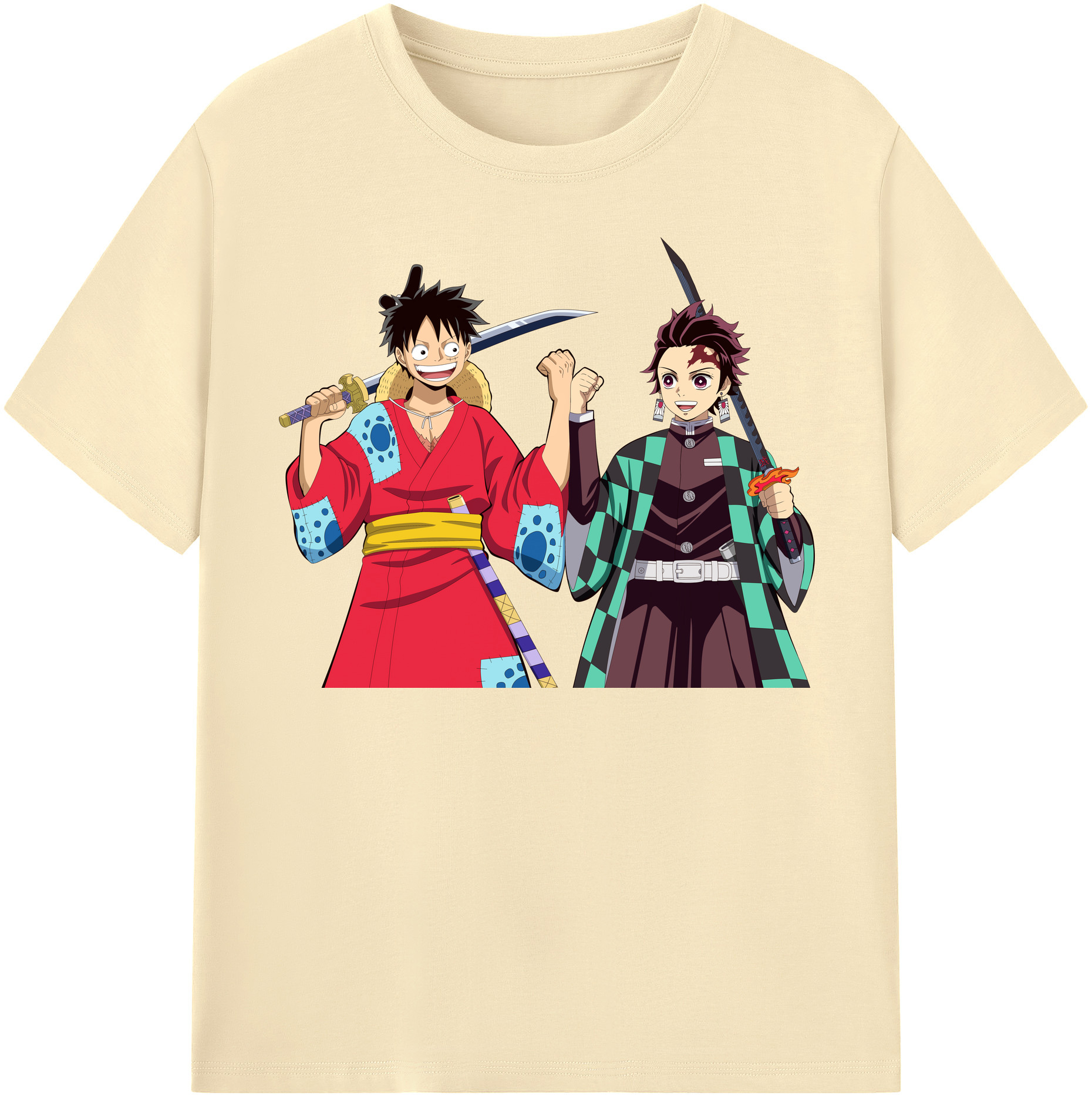 （画像用） 鬼滅の刃 竈門 炭治郎／かまど たんじろう Kamado Tanjirou 綿100％半袖Tシャツ（フロントプリント）