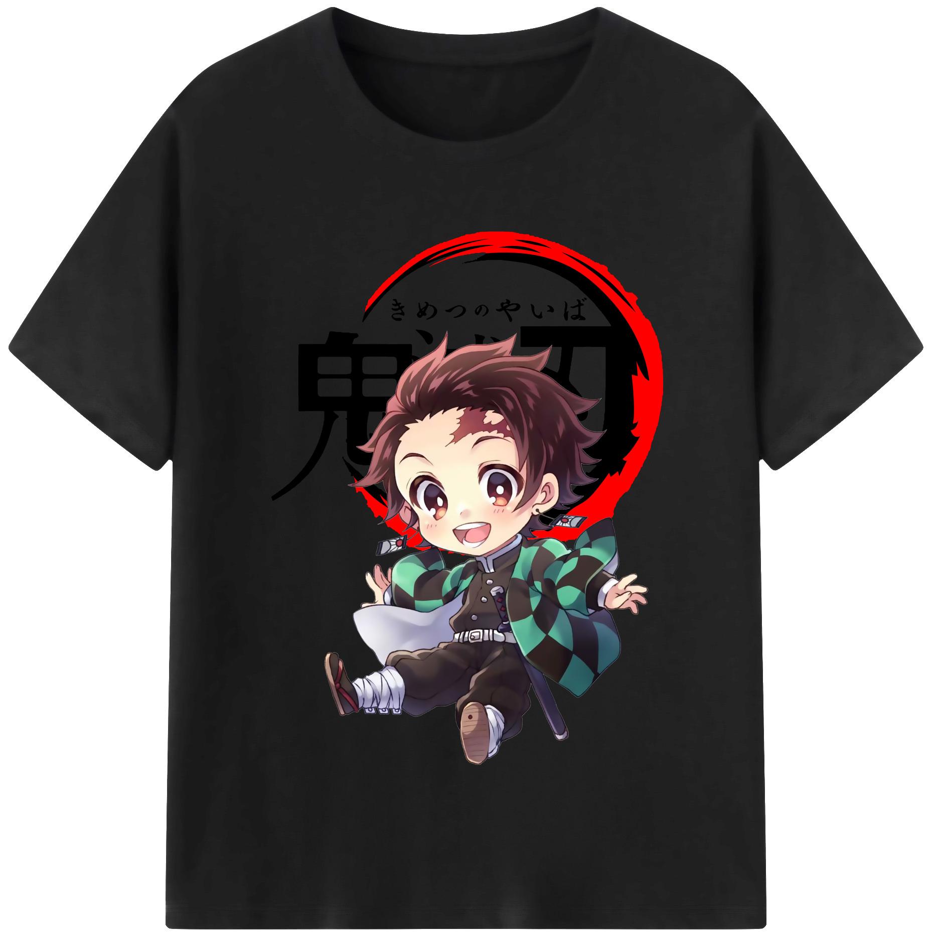 （画像用） 鬼滅の刃 竈門 炭治郎／かまど たんじろう Kamado Tanjirou 綿100％半袖Tシャツ（フロントプリント）
