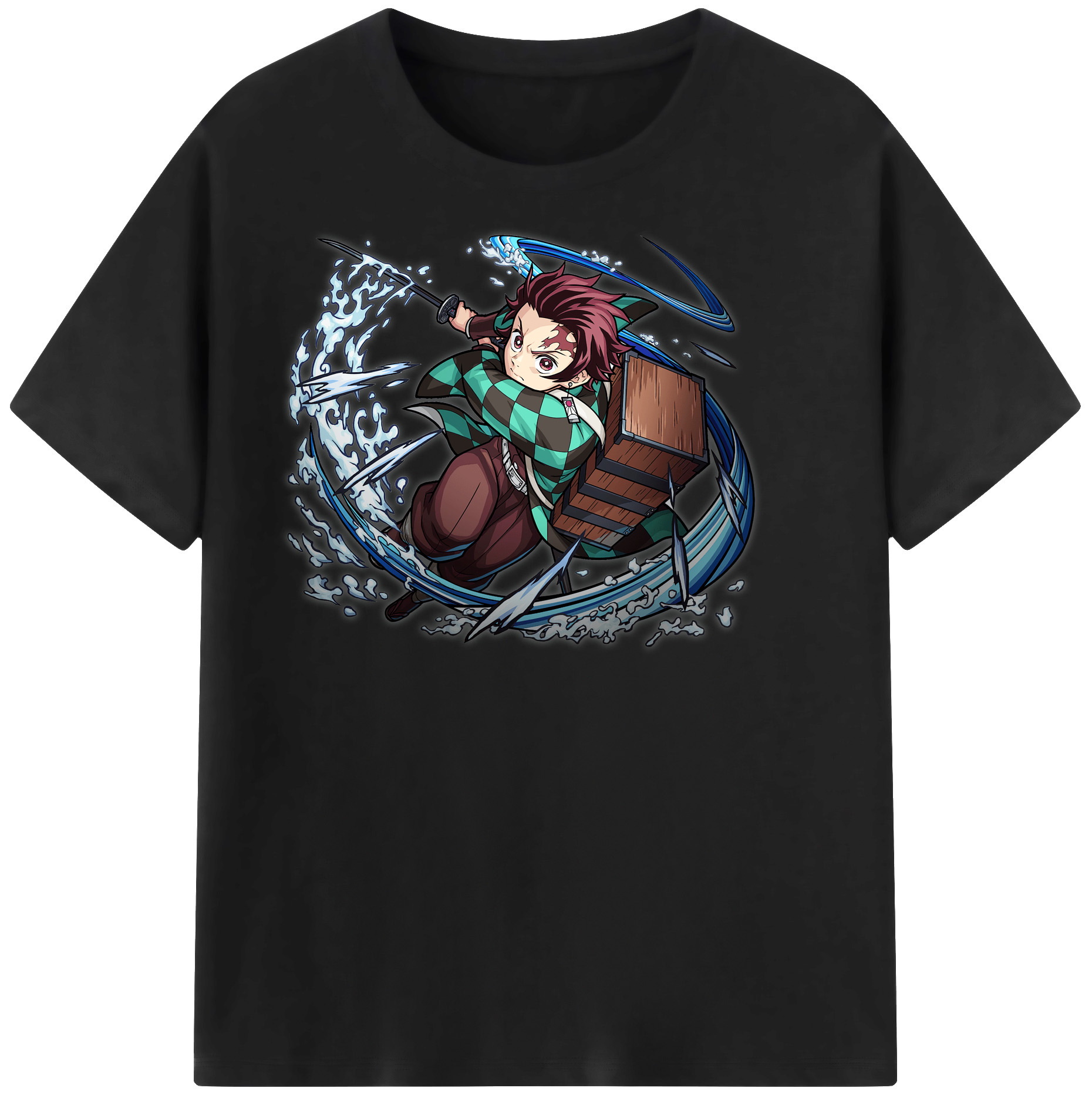 （画像用） 鬼滅の刃 竈門 炭治郎／かまど たんじろう Kamado Tanjirou 綿100％半袖Tシャツ（フロントプリント）