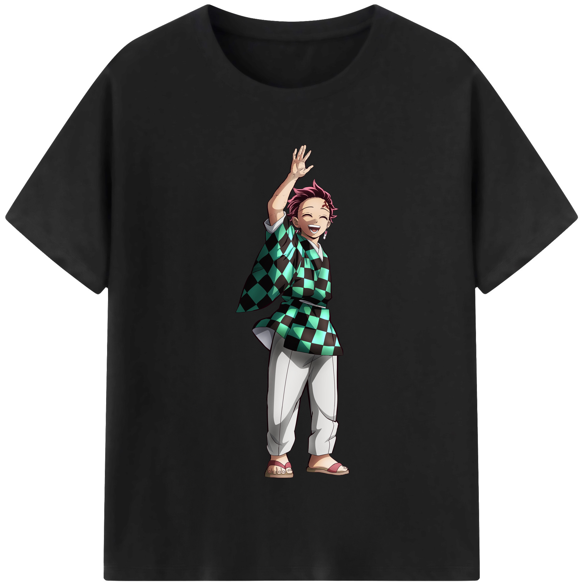 （画像用） 鬼滅の刃 竈門 炭治郎／かまど たんじろう Kamado Tanjirou 綿100％半袖Tシャツ（フロントプリント）