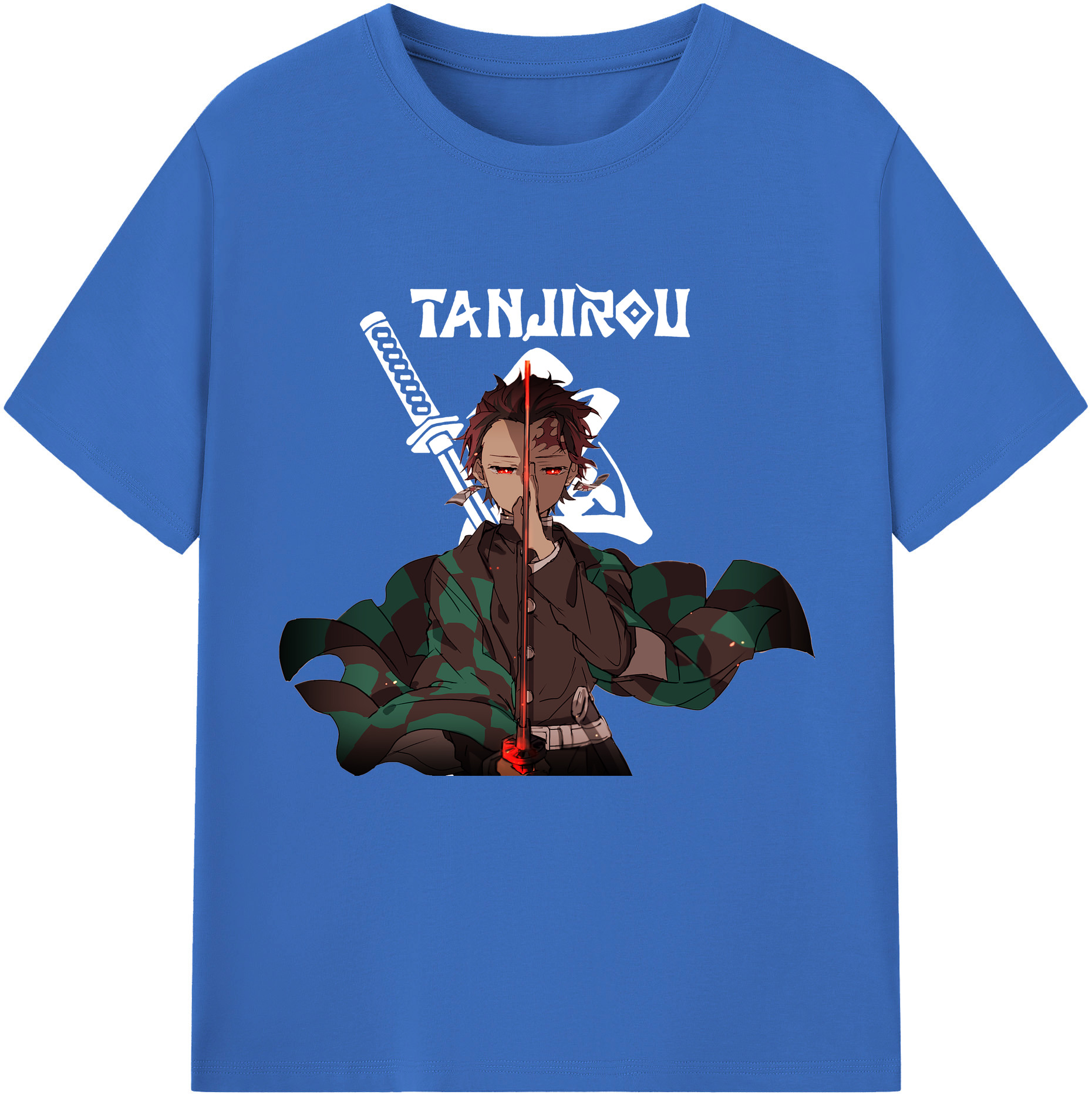 （画像用） 鬼滅の刃 竈門 炭治郎／かまど たんじろう Kamado Tanjirou 綿100％半袖Tシャツ（フロントプリント）