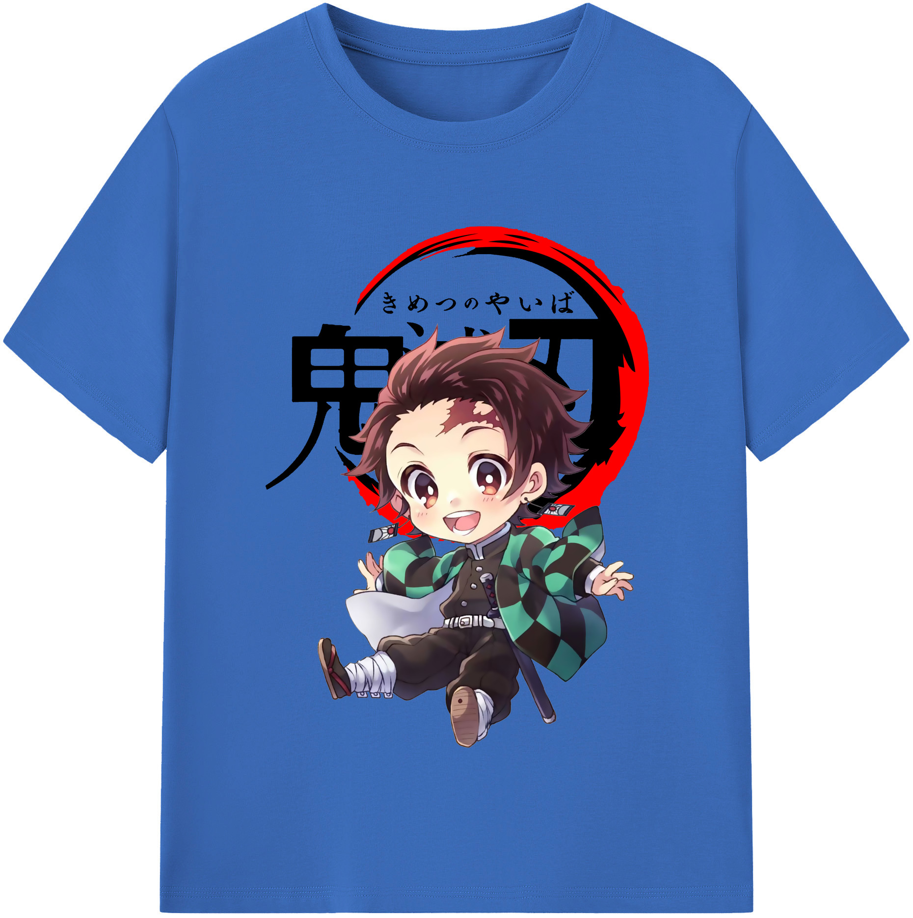 （画像用） 鬼滅の刃 竈門 炭治郎／かまど たんじろう Kamado Tanjirou 綿100％半袖Tシャツ（フロントプリント）