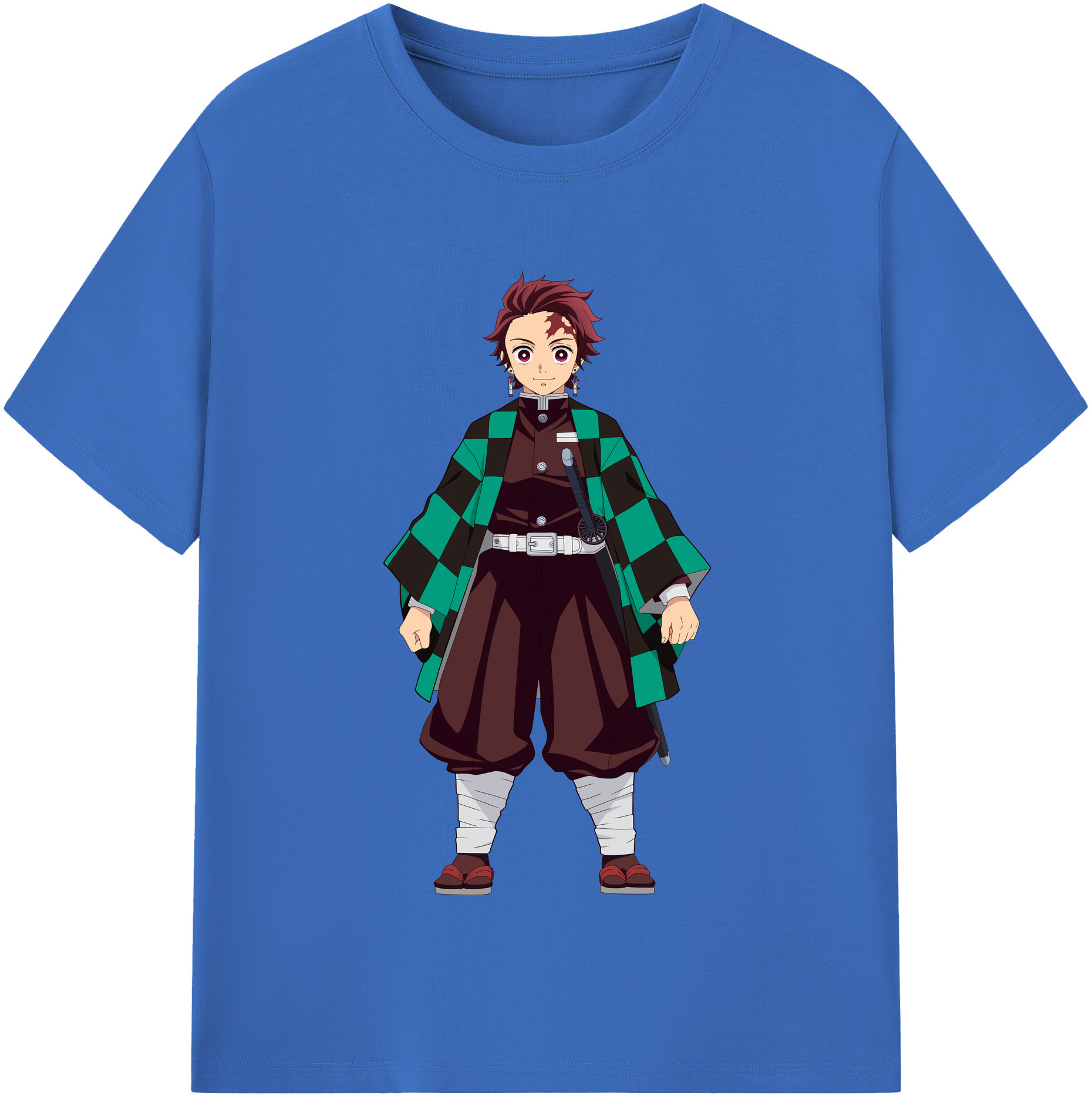 （画像用） 鬼滅の刃 竈門 炭治郎／かまど たんじろう Kamado Tanjirou 綿100％半袖Tシャツ（フロントプリント）