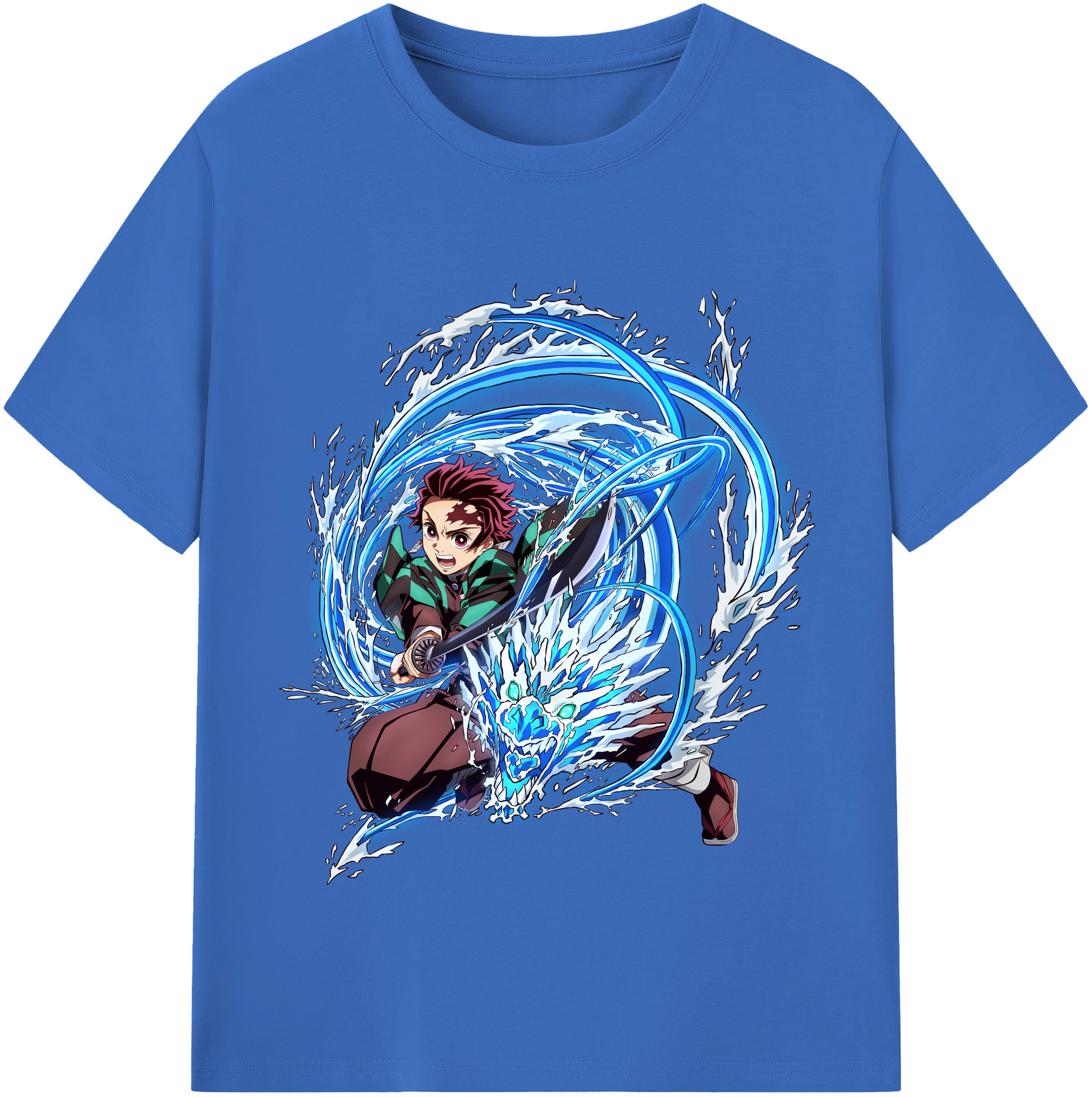 （画像用） 鬼滅の刃 竈門 炭治郎／かまど たんじろう Kamado Tanjirou 綿100％半袖Tシャツ（フロントプリント）