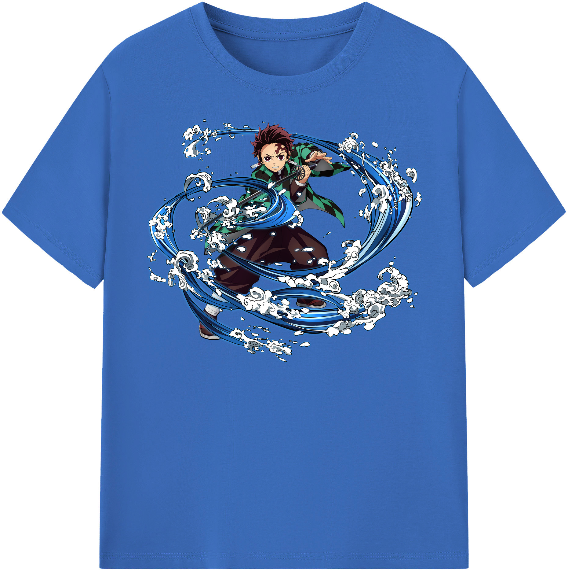 （画像用） 鬼滅の刃 竈門 炭治郎／かまど たんじろう Kamado Tanjirou 綿100％半袖Tシャツ（フロントプリント）