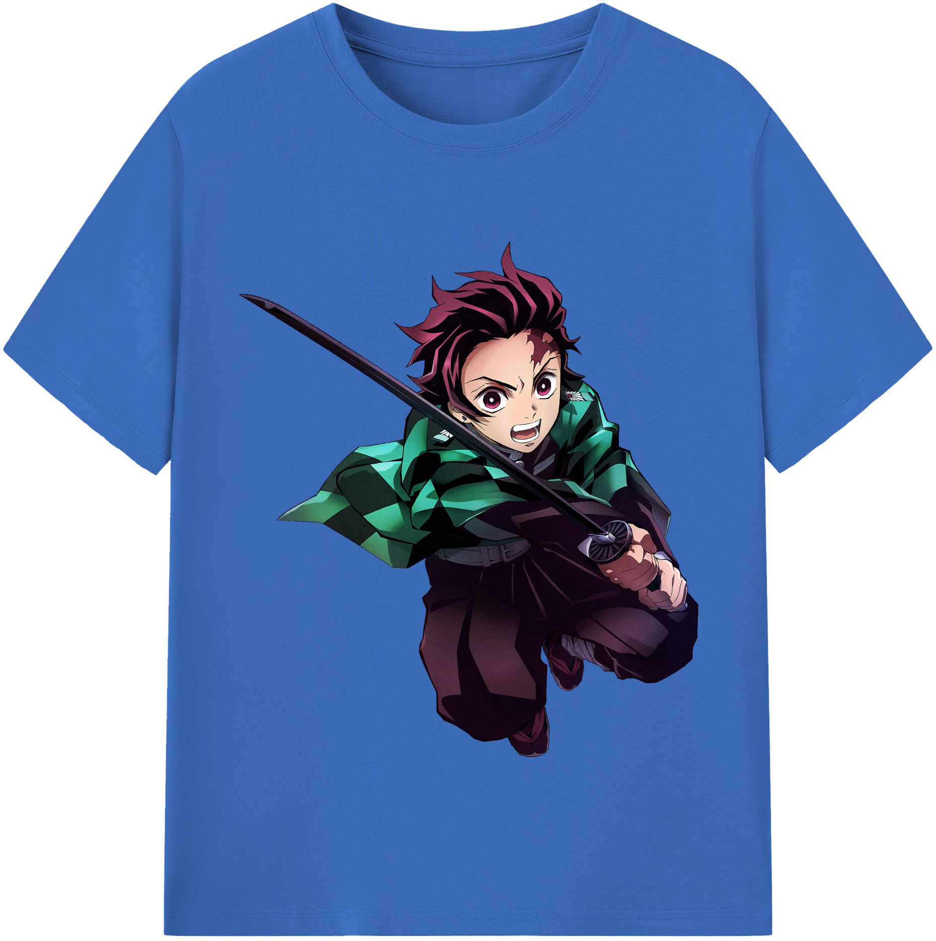 （画像用） 鬼滅の刃 竈門 炭治郎／かまど たんじろう Kamado Tanjirou 綿100％半袖Tシャツ（フロントプリント）
