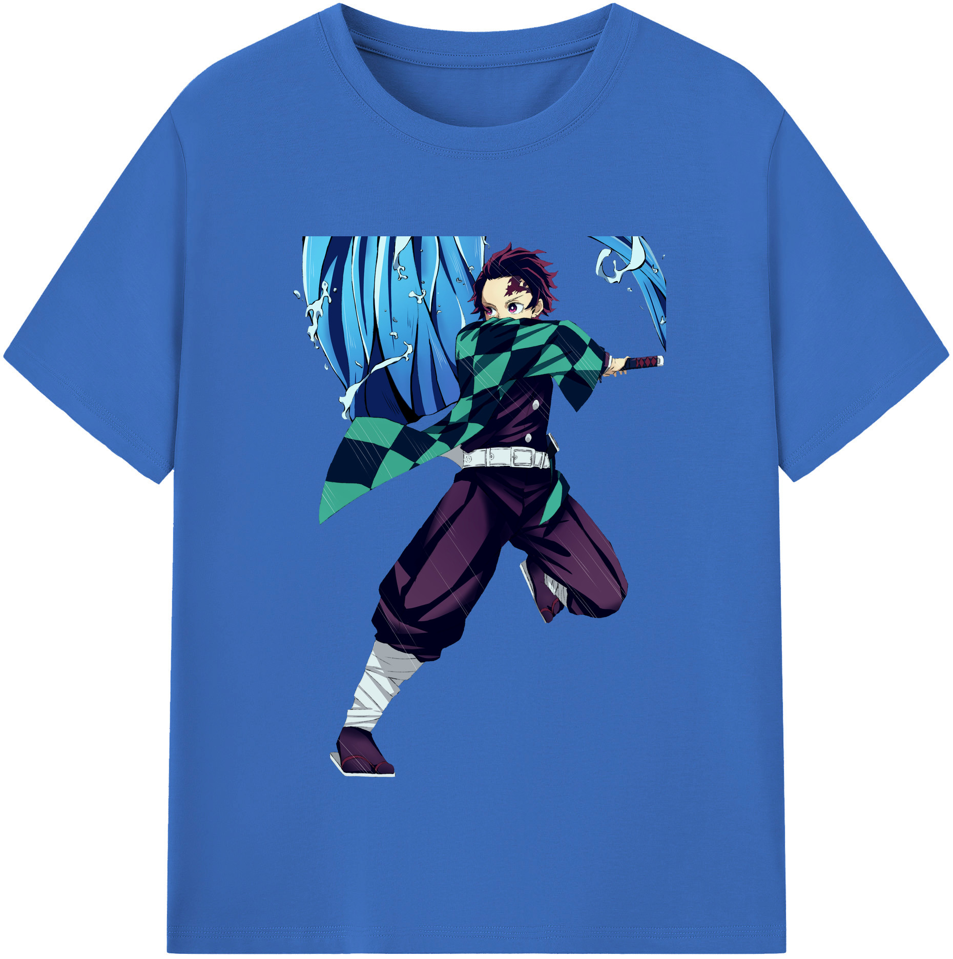 （画像用） 鬼滅の刃 竈門 炭治郎／かまど たんじろう Kamado Tanjirou 綿100％半袖Tシャツ（フロントプリント）