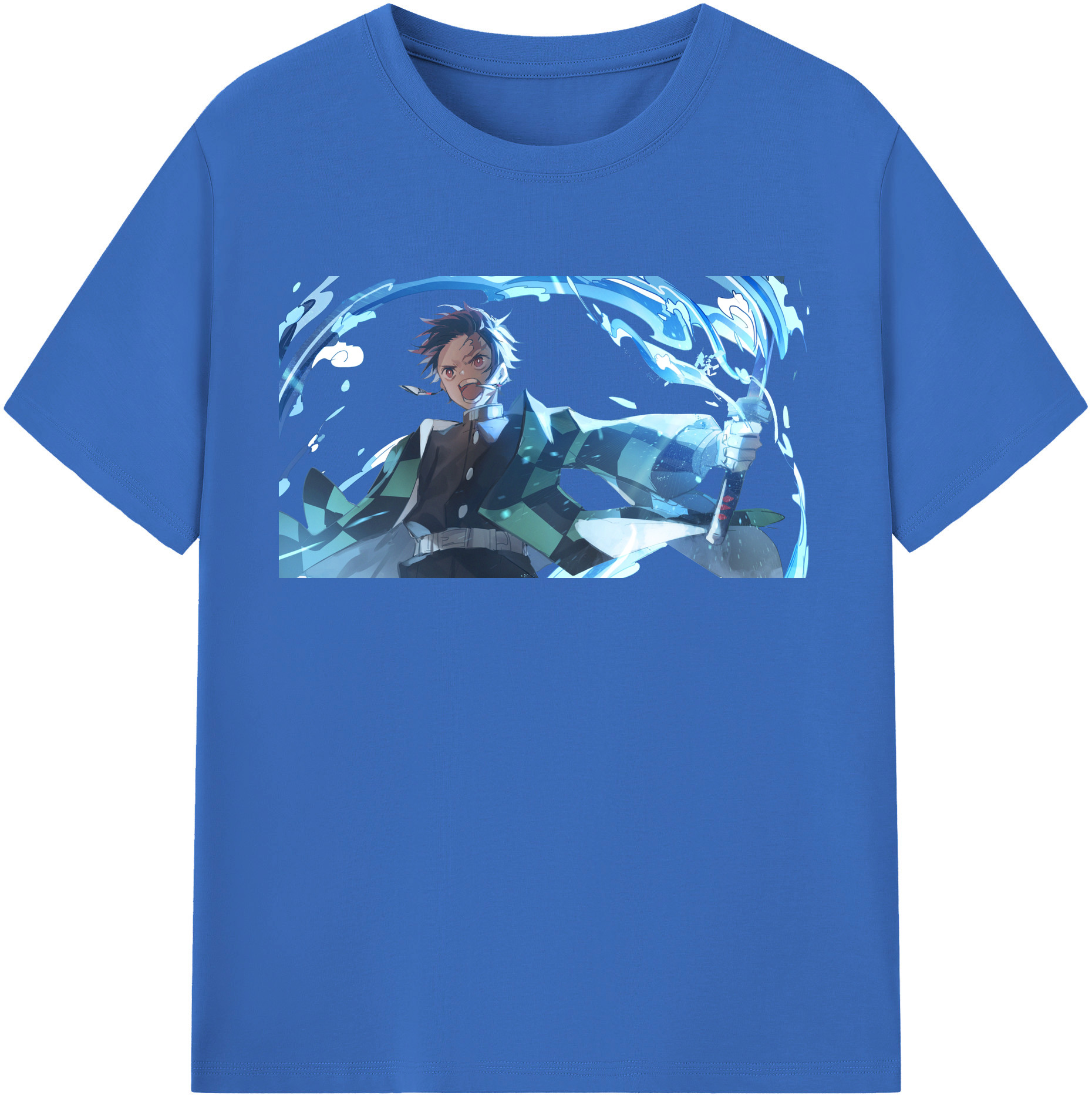（画像用） 鬼滅の刃 竈門 炭治郎／かまど たんじろう Kamado Tanjirou 綿100％半袖Tシャツ（フロントプリント）