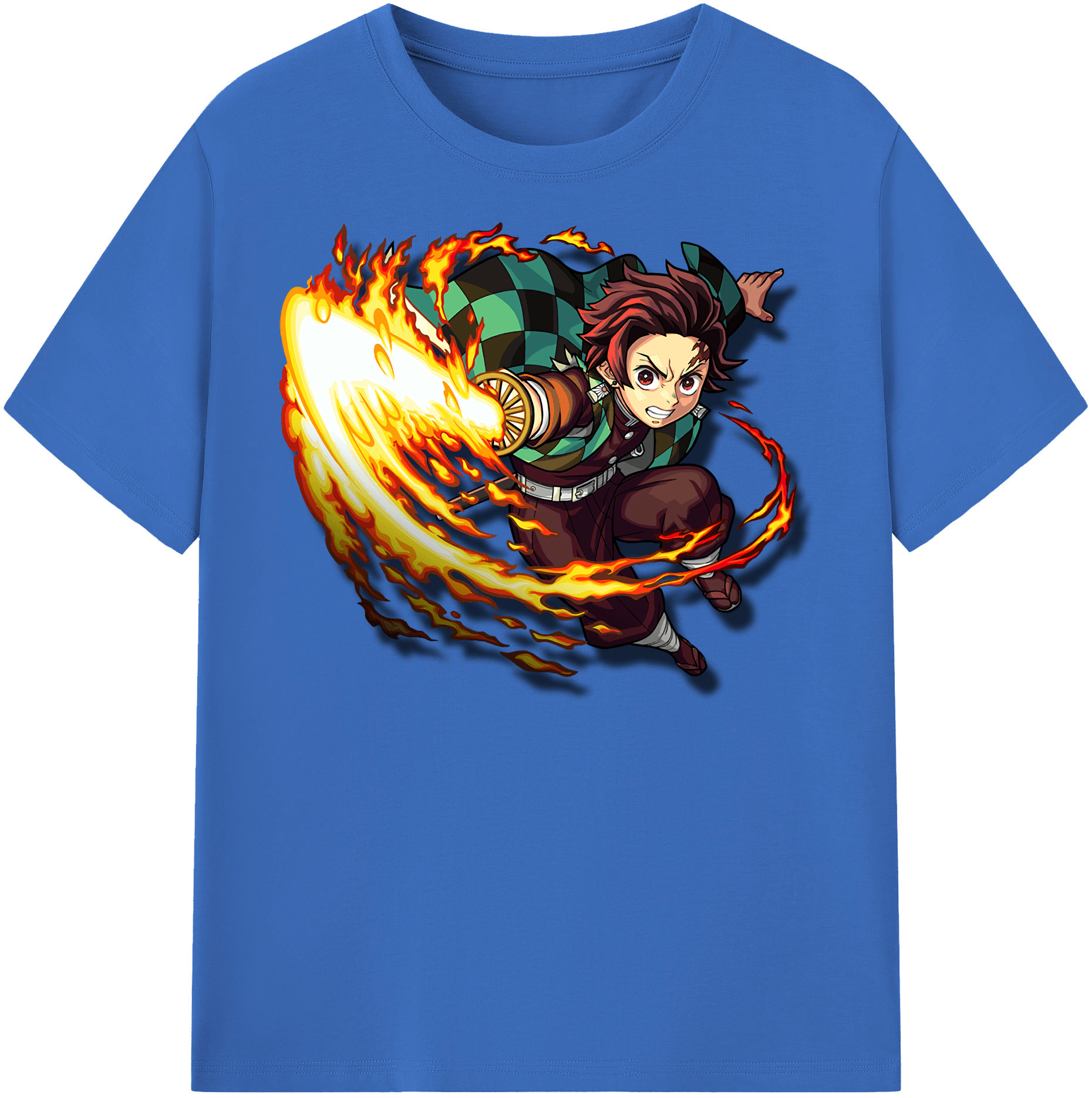 （画像用） 鬼滅の刃 竈門 炭治郎／かまど たんじろう Kamado Tanjirou 綿100％半袖Tシャツ（フロントプリント）