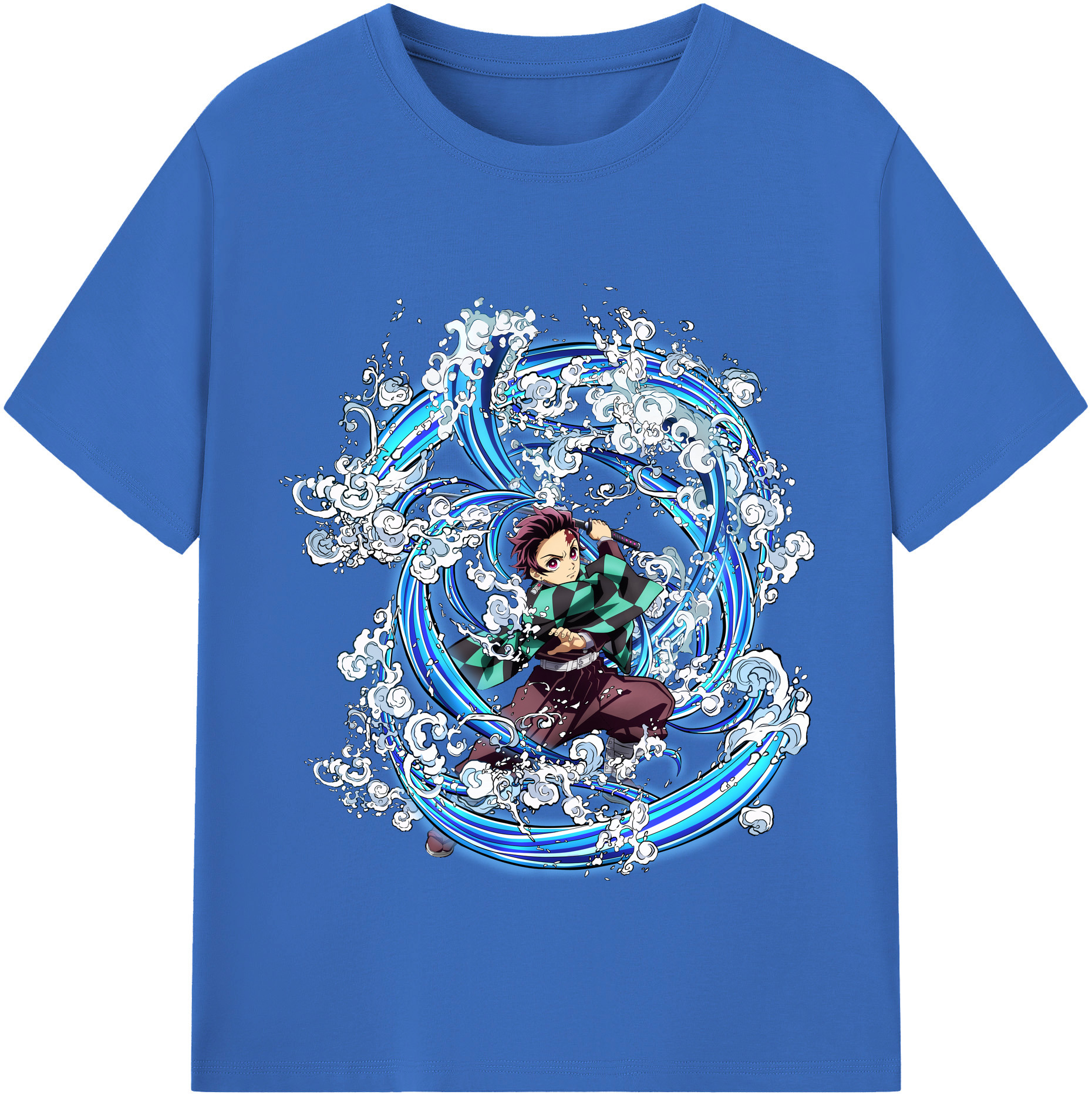 （画像用） 鬼滅の刃 竈門 炭治郎／かまど たんじろう Kamado Tanjirou 綿100％半袖Tシャツ（フロントプリント）