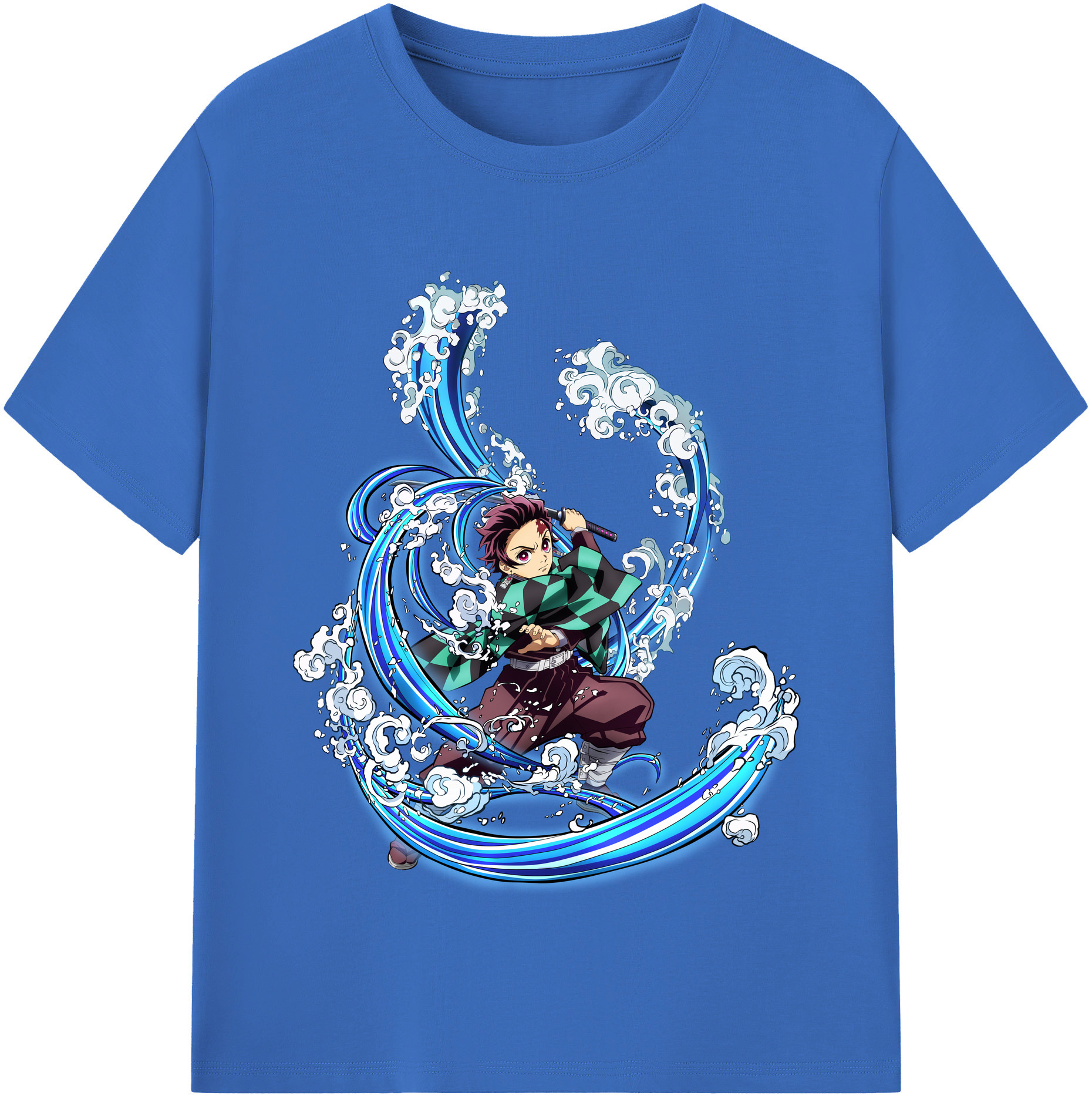 （画像用） 鬼滅の刃 竈門 炭治郎／かまど たんじろう Kamado Tanjirou 綿100％半袖Tシャツ（フロントプリント）