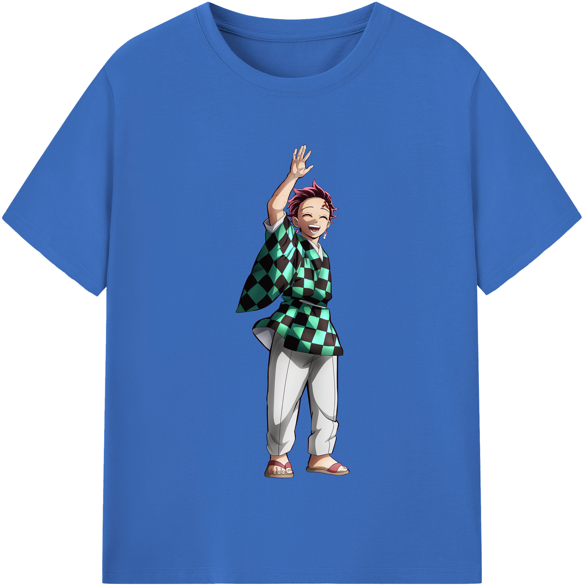 （画像用） 鬼滅の刃 竈門 炭治郎／かまど たんじろう Kamado Tanjirou 綿100％半袖Tシャツ（フロントプリント）