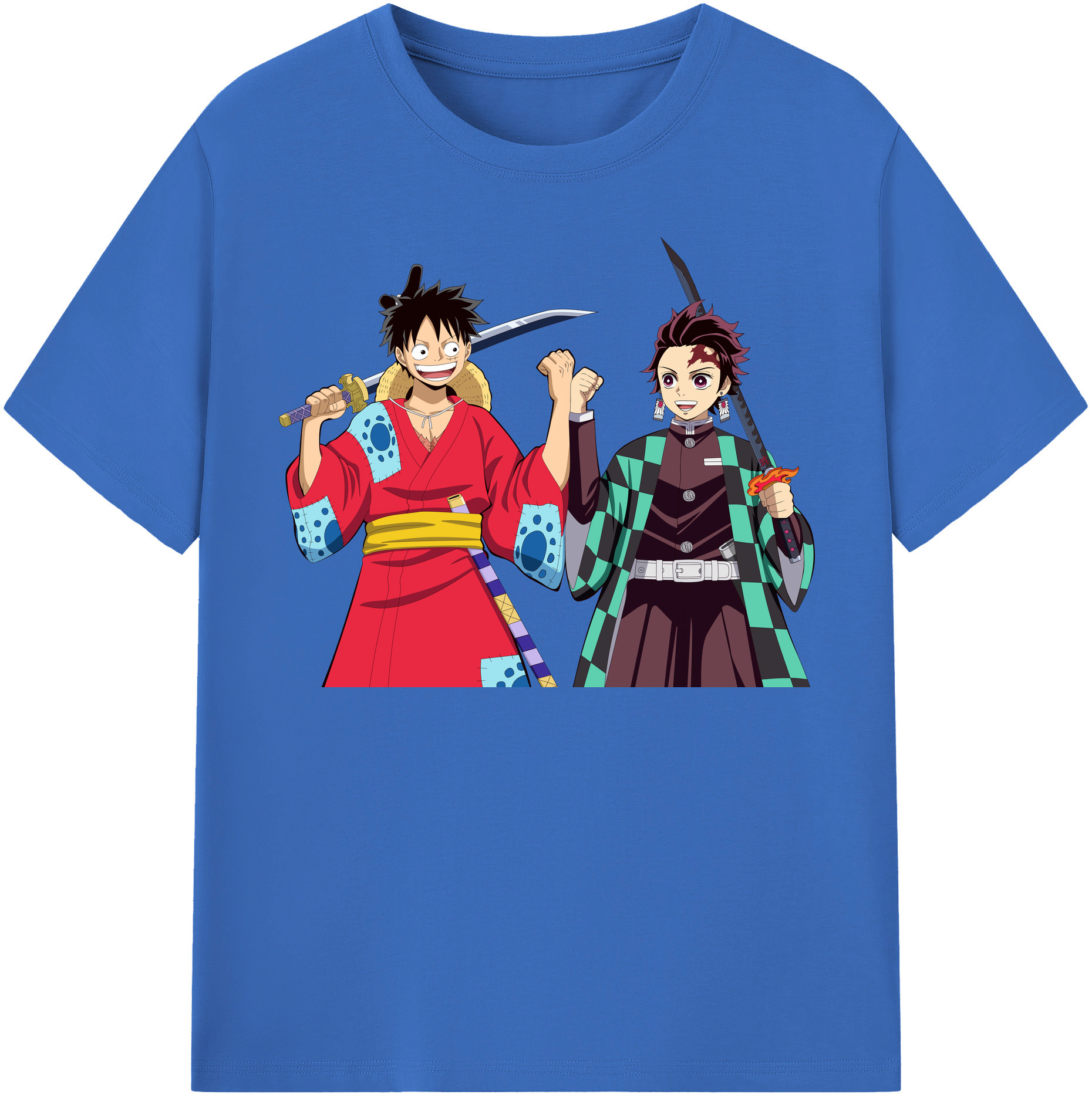 （画像用） 鬼滅の刃 竈門 炭治郎／かまど たんじろう Kamado Tanjirou 綿100％半袖Tシャツ（フロントプリント）