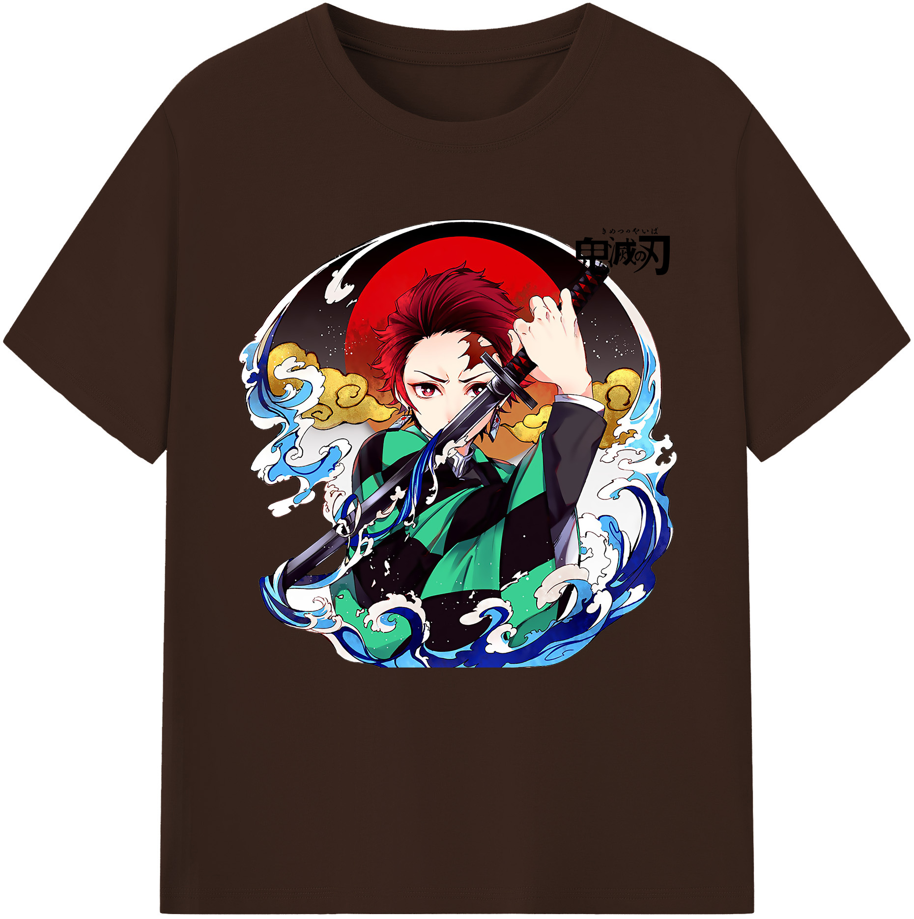 （画像用） 鬼滅の刃 竈門 炭治郎／かまど たんじろう Kamado Tanjirou 綿100％半袖Tシャツ（フロントプリント）