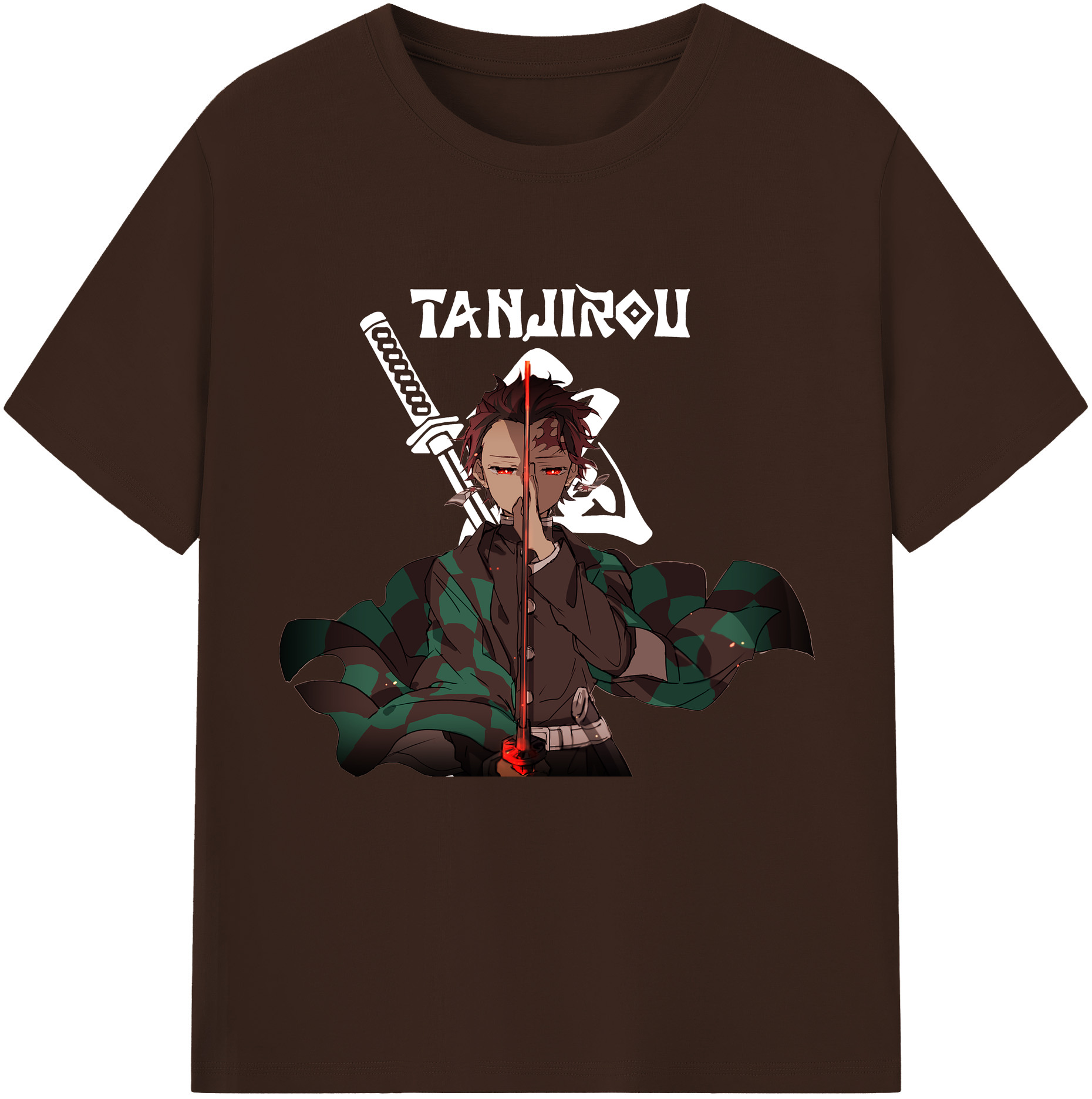 （画像用） 鬼滅の刃 竈門 炭治郎／かまど たんじろう Kamado Tanjirou 綿100％半袖Tシャツ（フロントプリント）