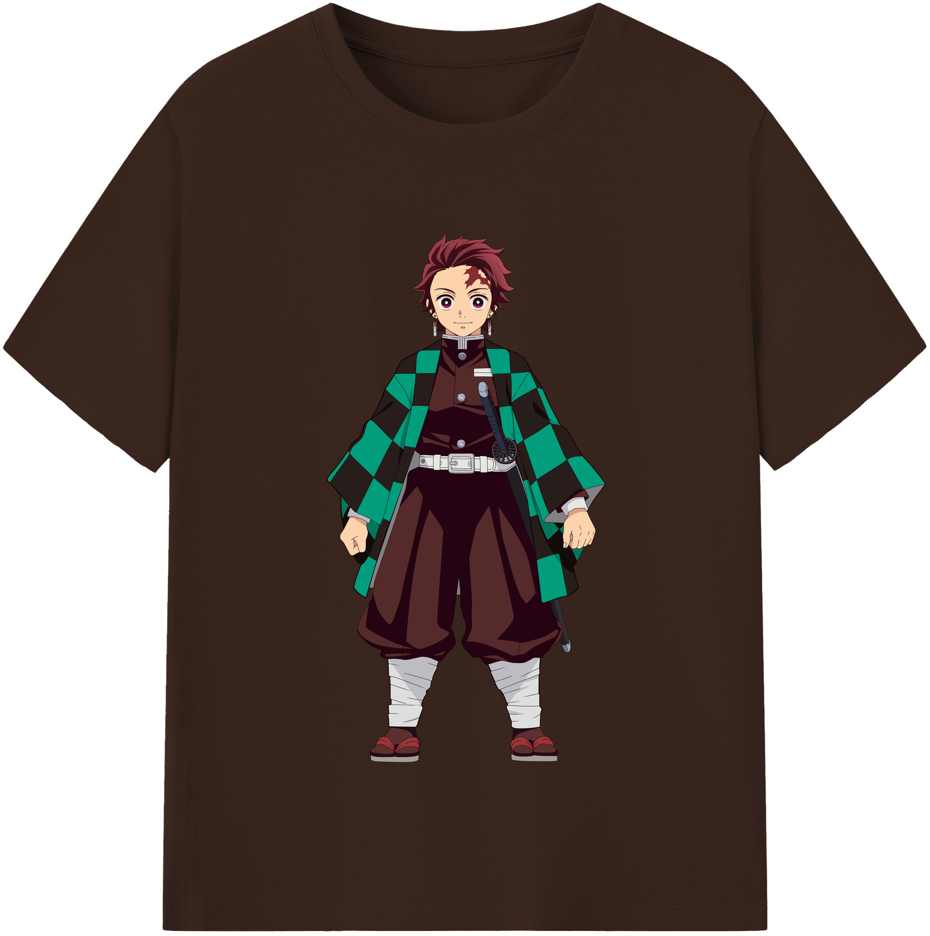 （画像用） 鬼滅の刃 竈門 炭治郎／かまど たんじろう Kamado Tanjirou 綿100％半袖Tシャツ（フロントプリント）
