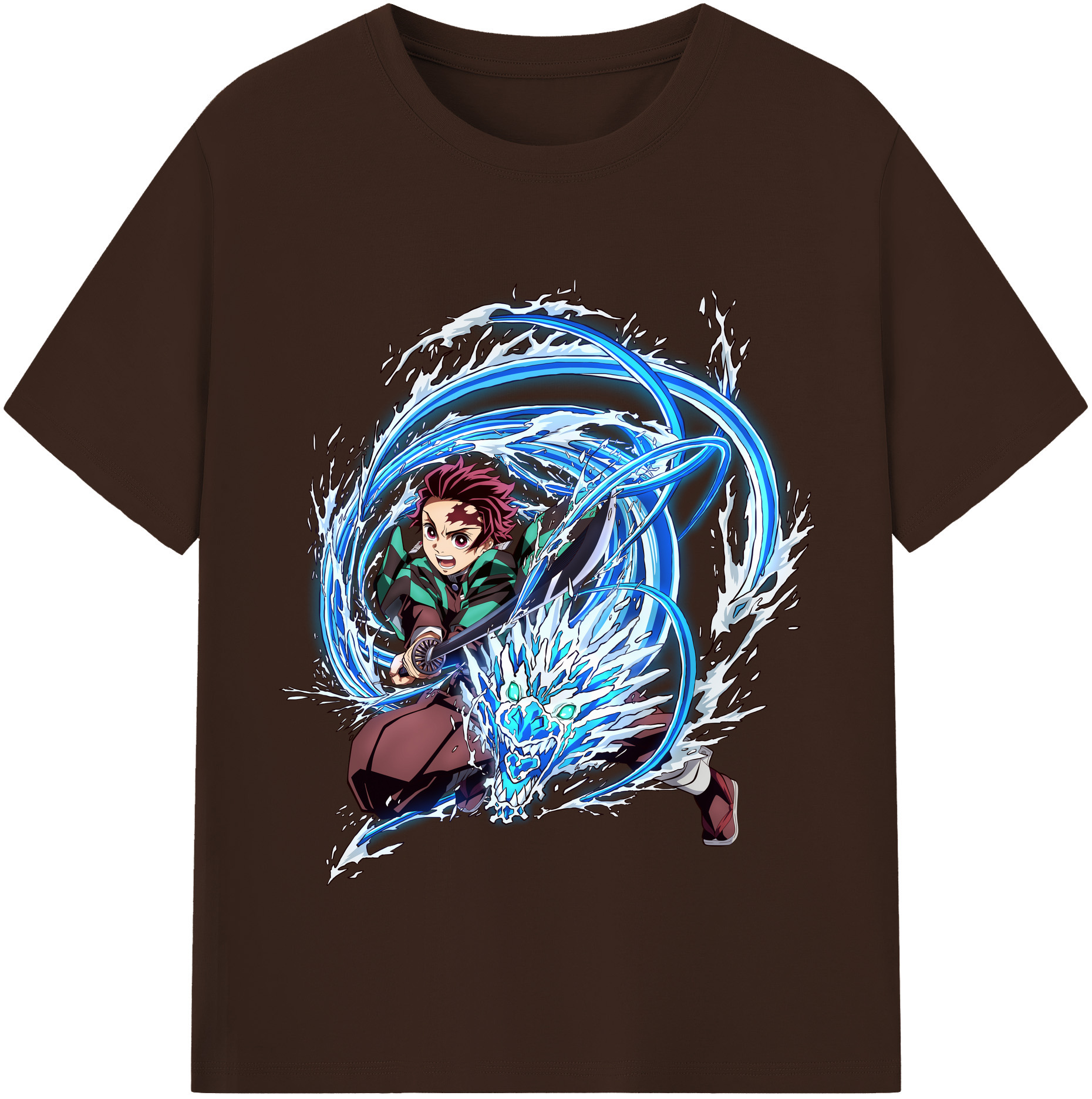 （画像用） 鬼滅の刃 竈門 炭治郎／かまど たんじろう Kamado Tanjirou 綿100％半袖Tシャツ（フロントプリント）