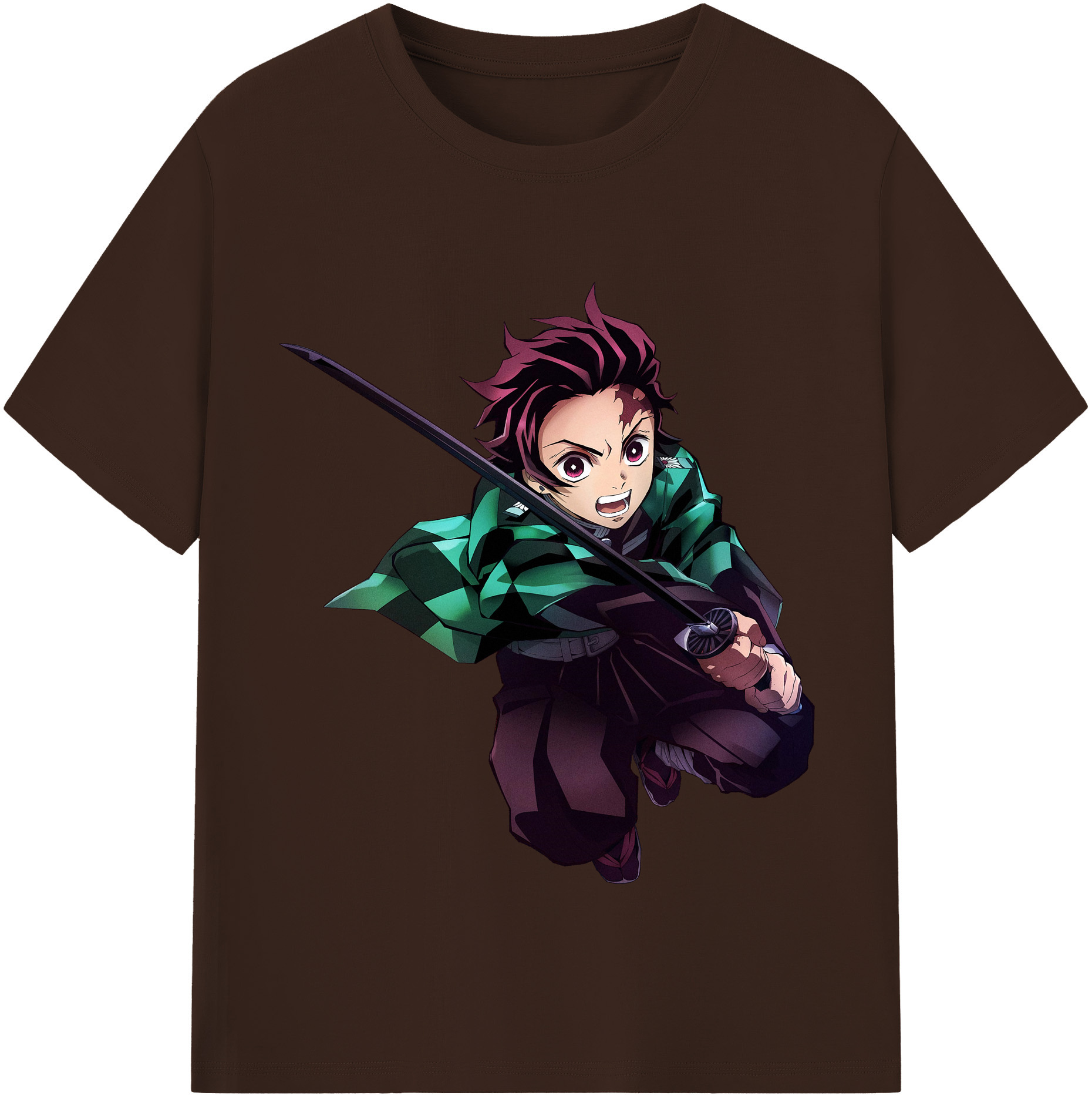 （画像用） 鬼滅の刃 竈門 炭治郎／かまど たんじろう Kamado Tanjirou 綿100％半袖Tシャツ（フロントプリント）