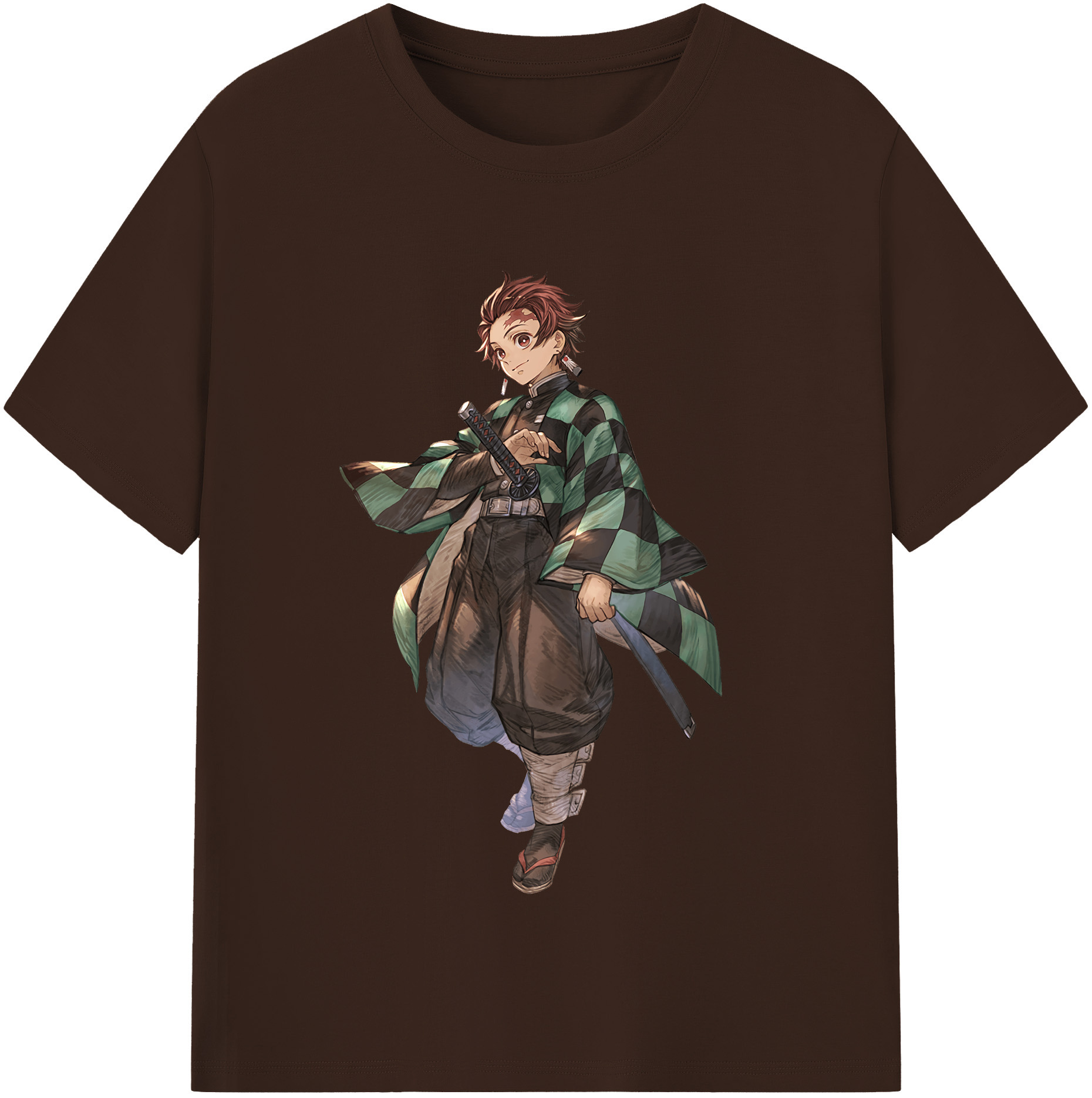 （画像用） 鬼滅の刃 竈門 炭治郎／かまど たんじろう Kamado Tanjirou 綿100％半袖Tシャツ（フロントプリント）