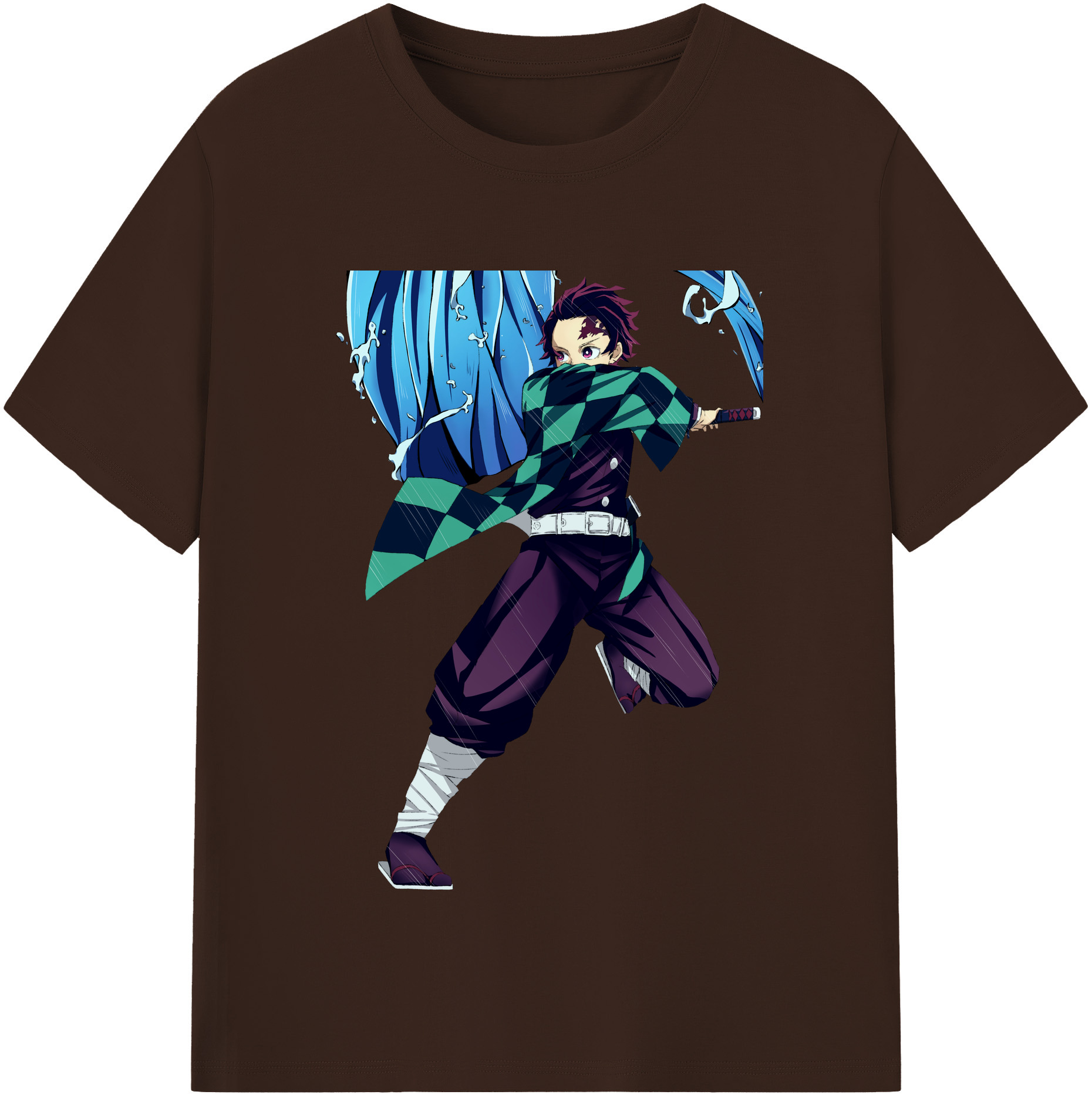 （画像用） 鬼滅の刃 竈門 炭治郎／かまど たんじろう Kamado Tanjirou 綿100％半袖Tシャツ（フロントプリント）
