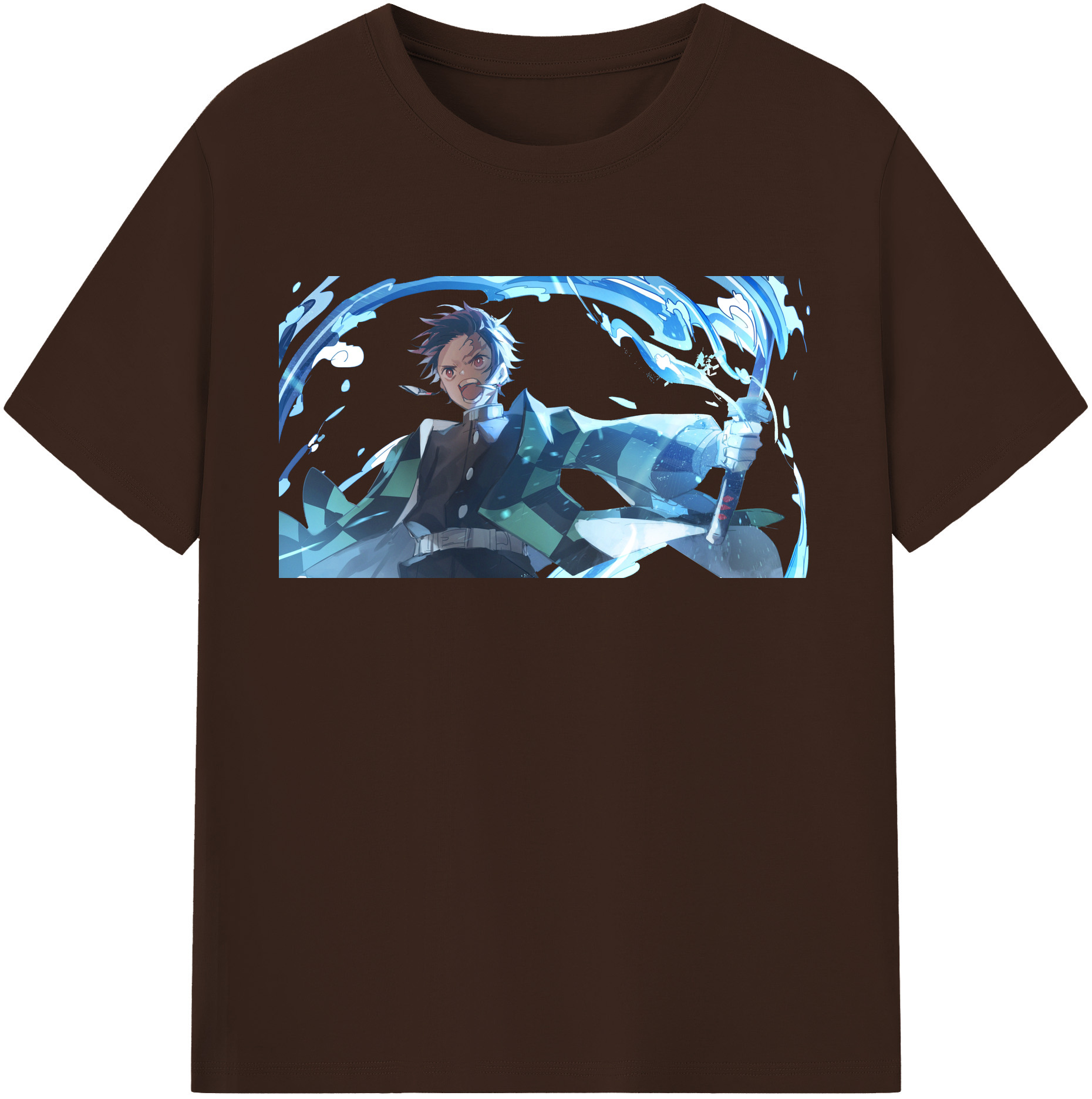 （画像用） 鬼滅の刃 竈門 炭治郎／かまど たんじろう Kamado Tanjirou 綿100％半袖Tシャツ（フロントプリント）