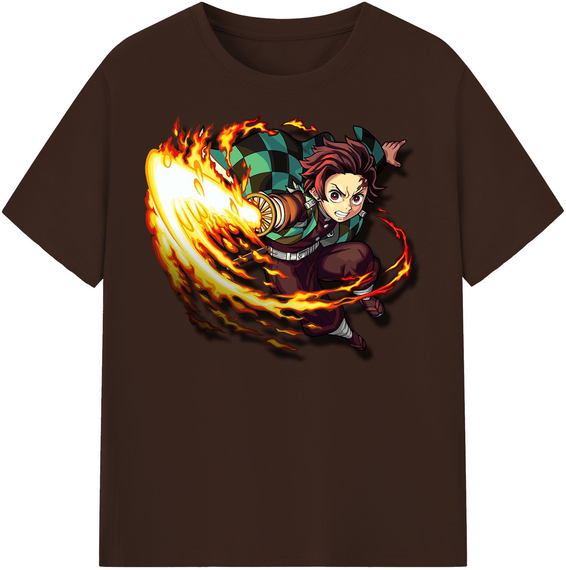 （画像用） 鬼滅の刃 竈門 炭治郎／かまど たんじろう Kamado Tanjirou 綿100％半袖Tシャツ（フロントプリント）
