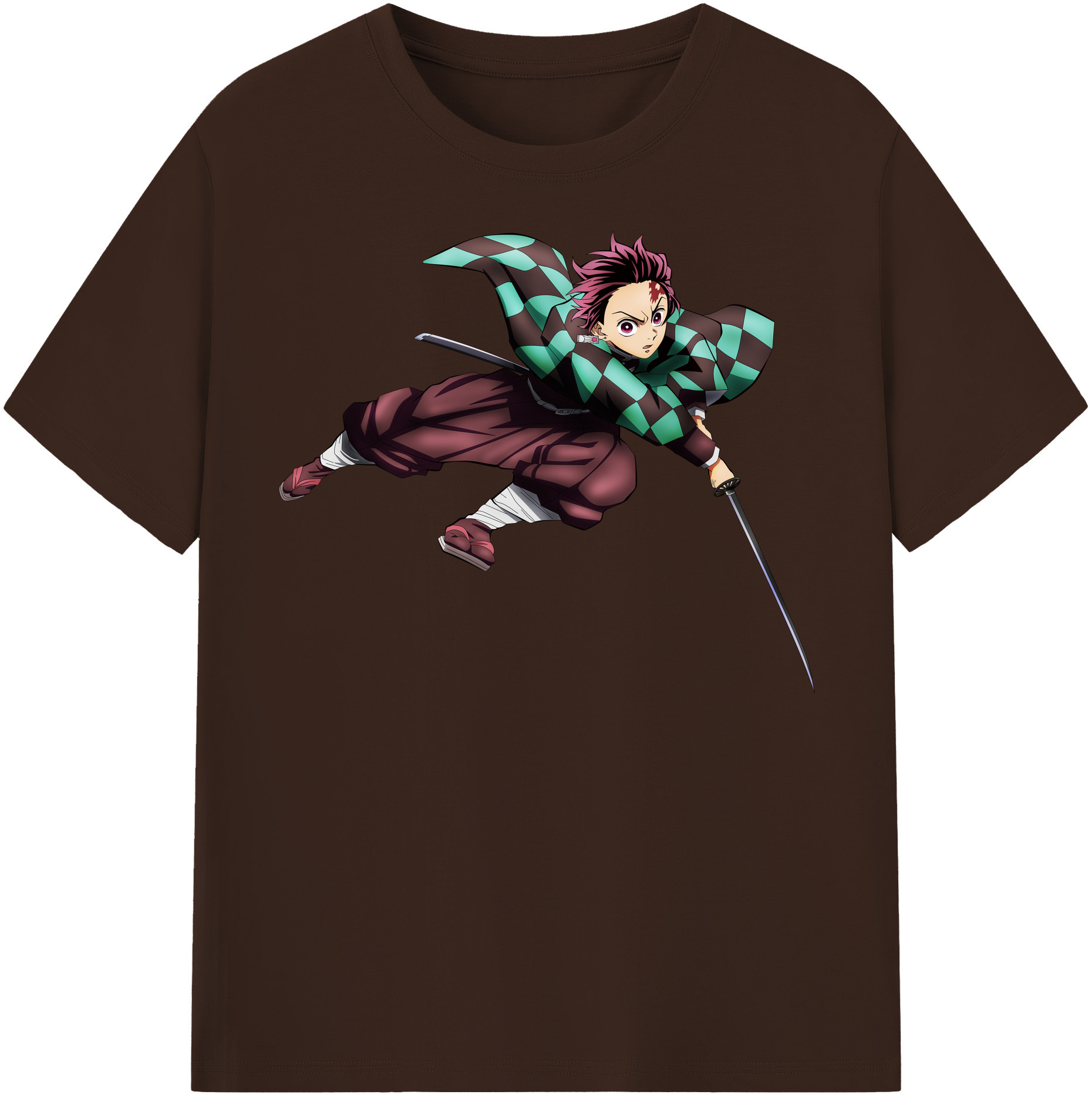 （画像用） 鬼滅の刃 竈門 炭治郎／かまど たんじろう Kamado Tanjirou 綿100％半袖Tシャツ（フロントプリント）
