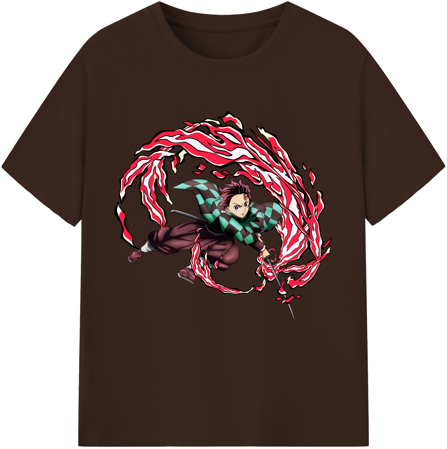 （画像用） 鬼滅の刃 竈門 炭治郎／かまど たんじろう Kamado Tanjirou 綿100％半袖Tシャツ（フロントプリント）