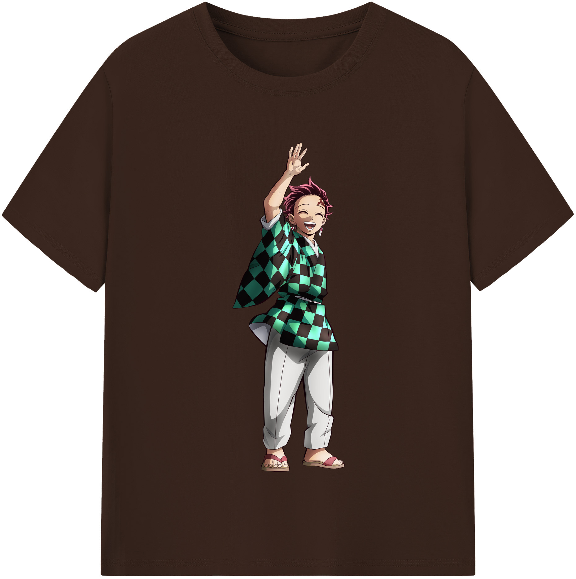 （画像用） 鬼滅の刃 竈門 炭治郎／かまど たんじろう Kamado Tanjirou 綿100％半袖Tシャツ（フロントプリント）