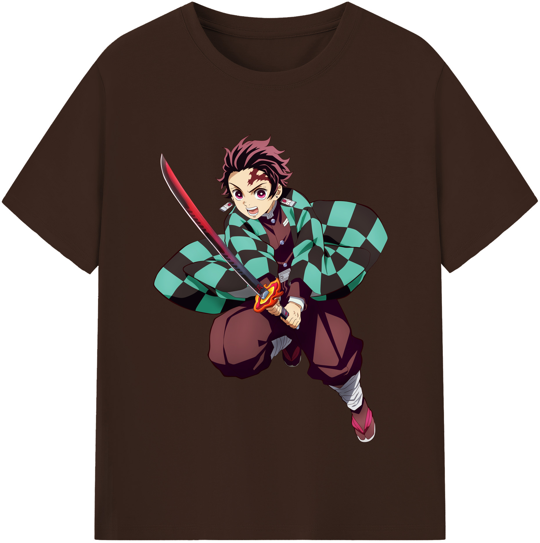 （画像用） 鬼滅の刃 竈門 炭治郎／かまど たんじろう Kamado Tanjirou 綿100％半袖Tシャツ（フロントプリント）