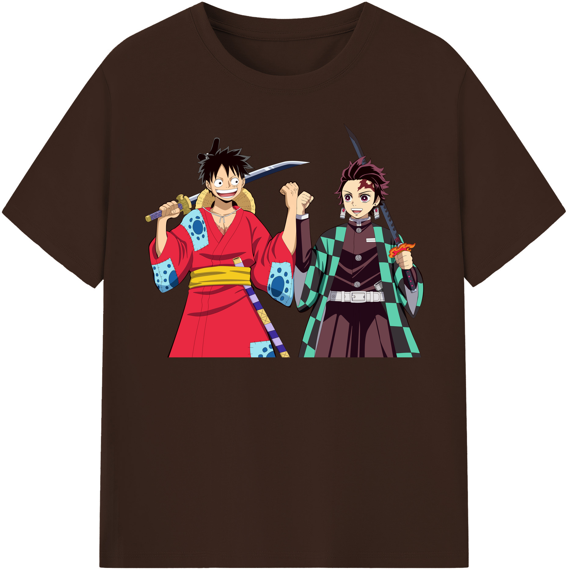 （画像用） 鬼滅の刃 竈門 炭治郎／かまど たんじろう Kamado Tanjirou 綿100％半袖Tシャツ（フロントプリント）