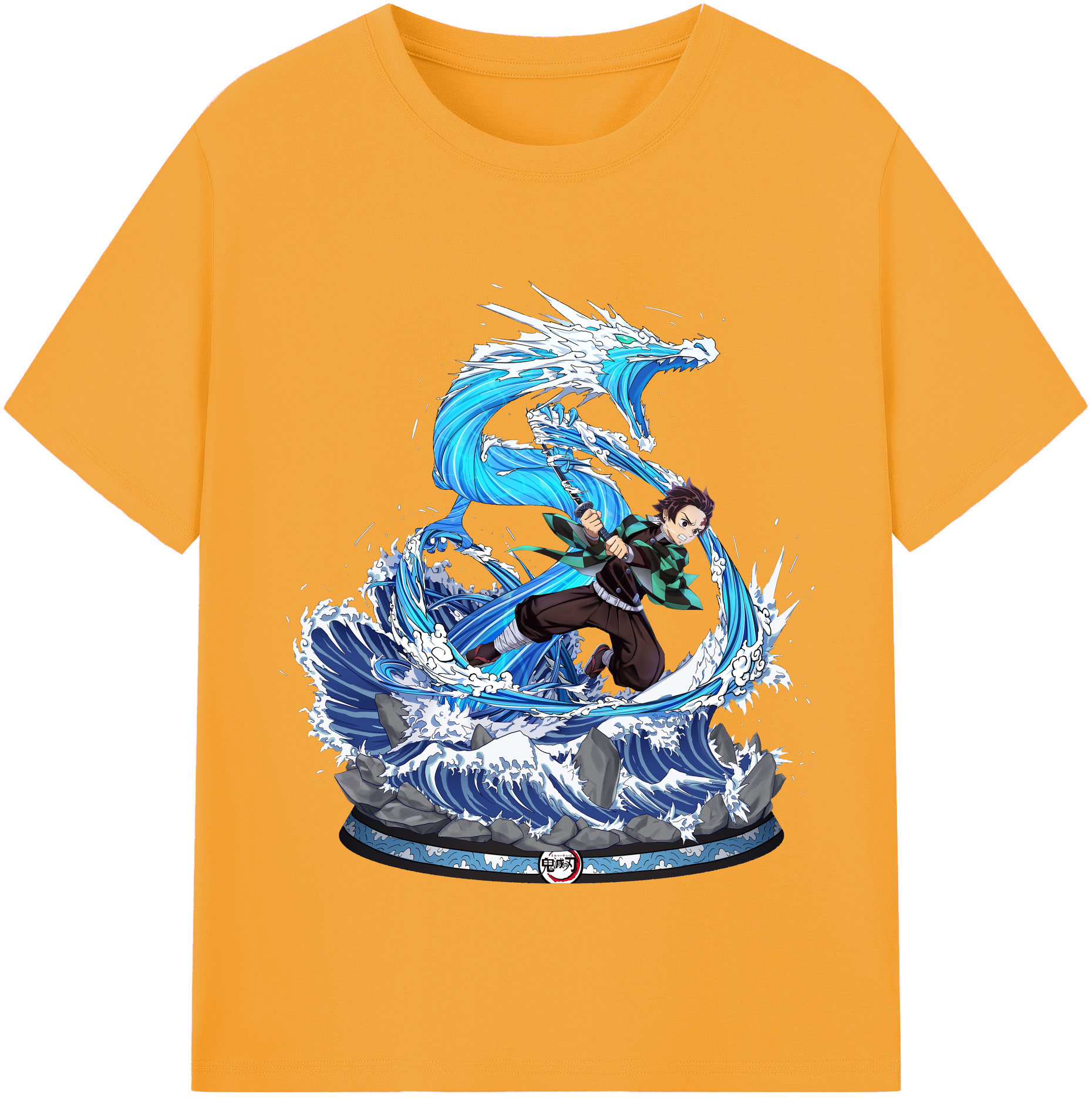 （画像用） 鬼滅の刃 竈門 炭治郎／かまど たんじろう Kamado Tanjirou 綿100％半袖Tシャツ（フロントプリント）