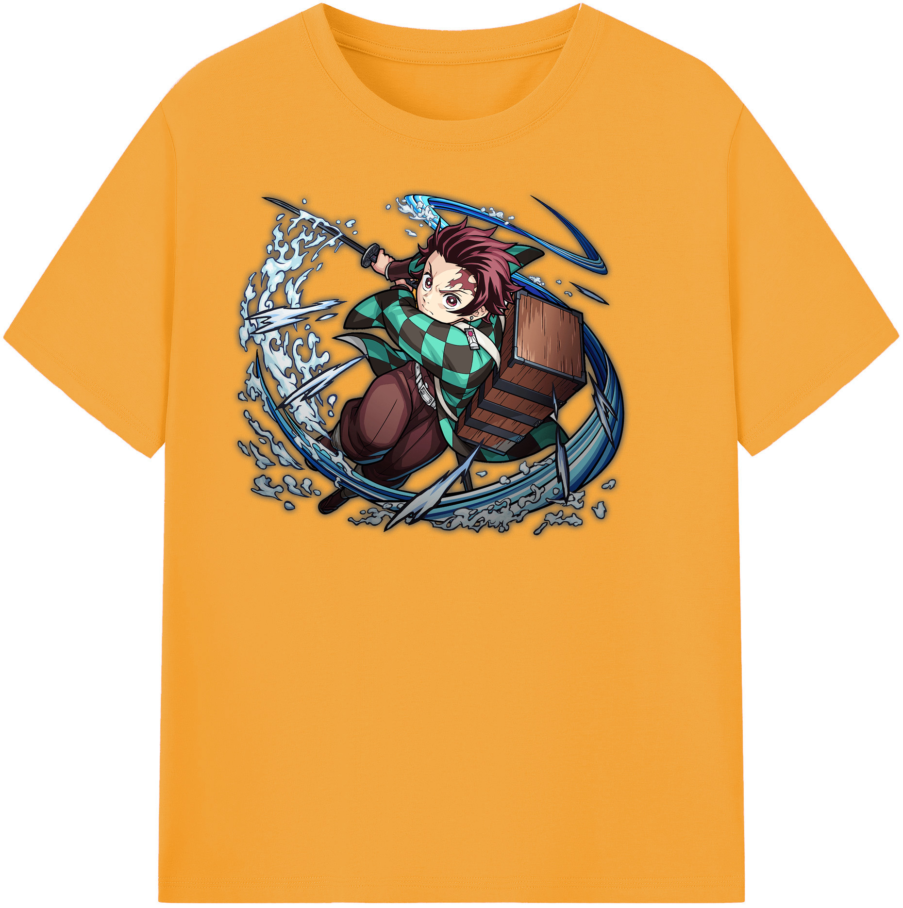（画像用） 鬼滅の刃 竈門 炭治郎／かまど たんじろう Kamado Tanjirou 綿100％半袖Tシャツ（フロントプリント）