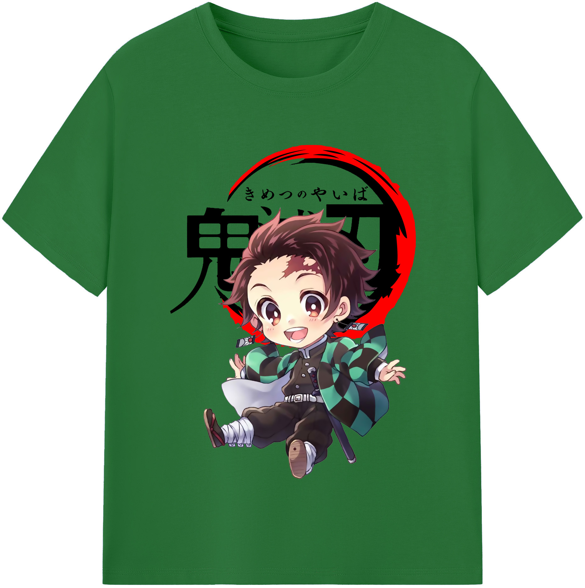 （画像用） 鬼滅の刃 竈門 炭治郎／かまど たんじろう Kamado Tanjirou 綿100％半袖Tシャツ（フロントプリント）