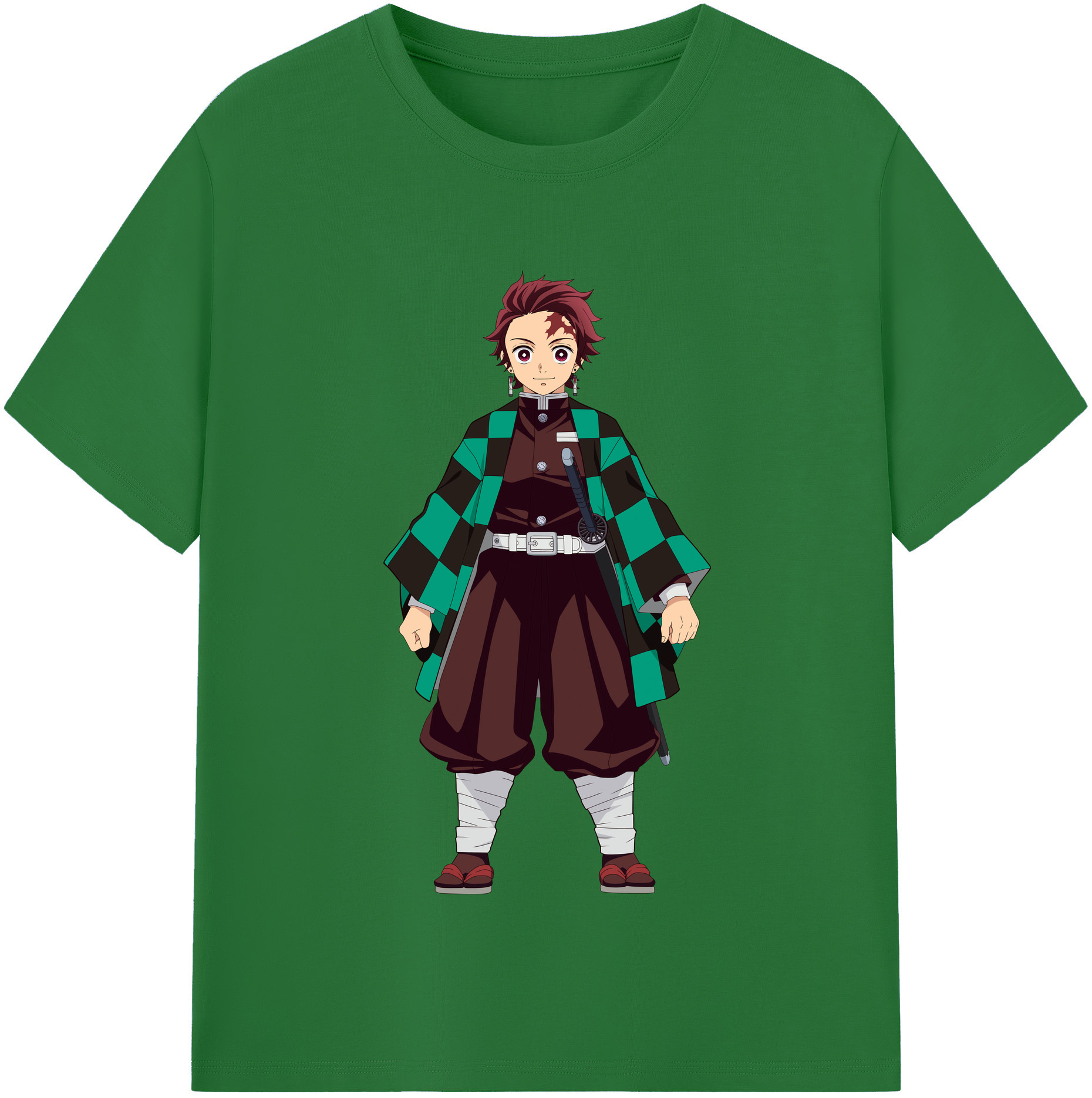 （画像用） 鬼滅の刃 竈門 炭治郎／かまど たんじろう Kamado Tanjirou 綿100％半袖Tシャツ（フロントプリント）