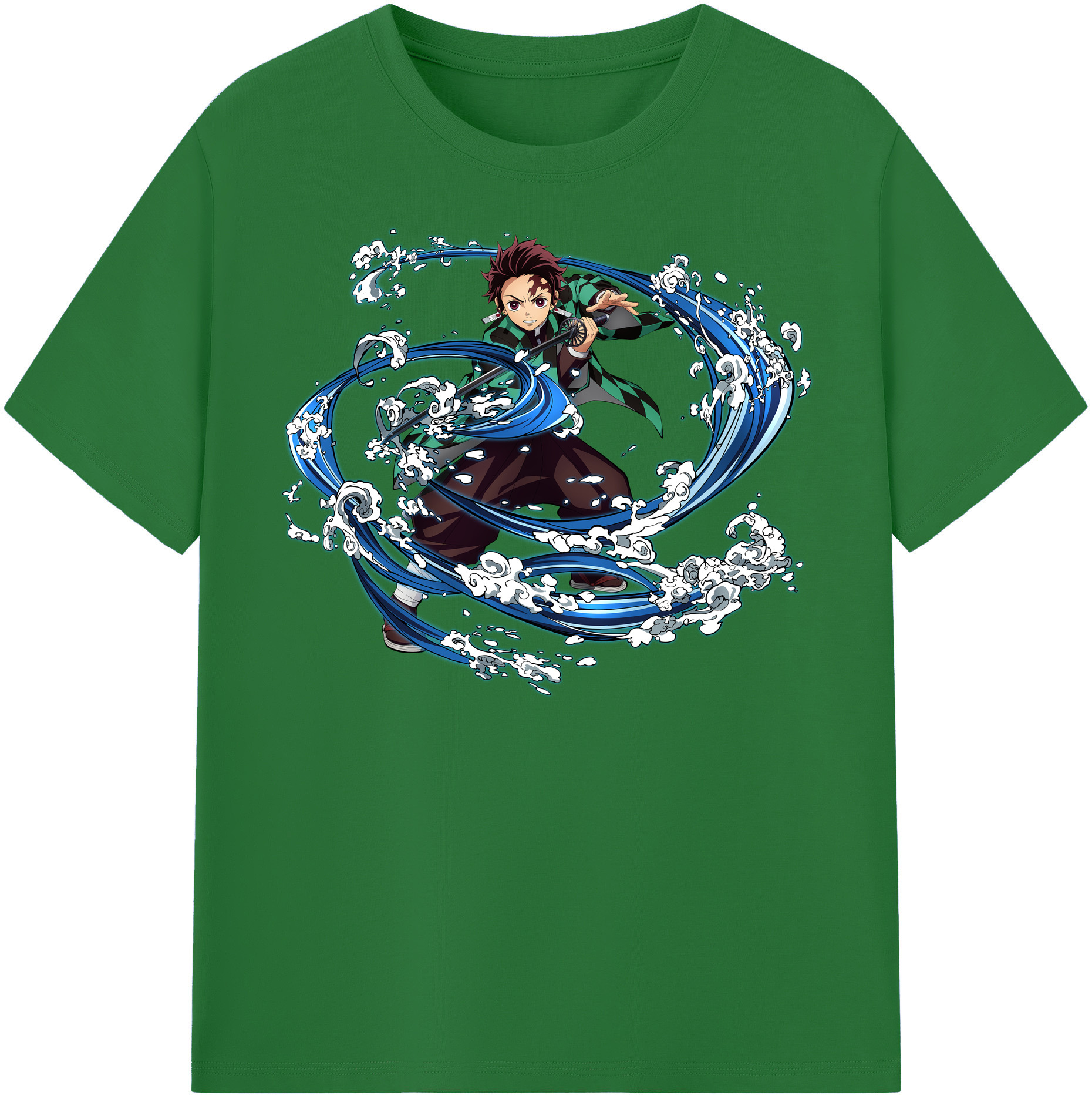 （画像用） 鬼滅の刃 竈門 炭治郎／かまど たんじろう Kamado Tanjirou 綿100％半袖Tシャツ（フロントプリント）