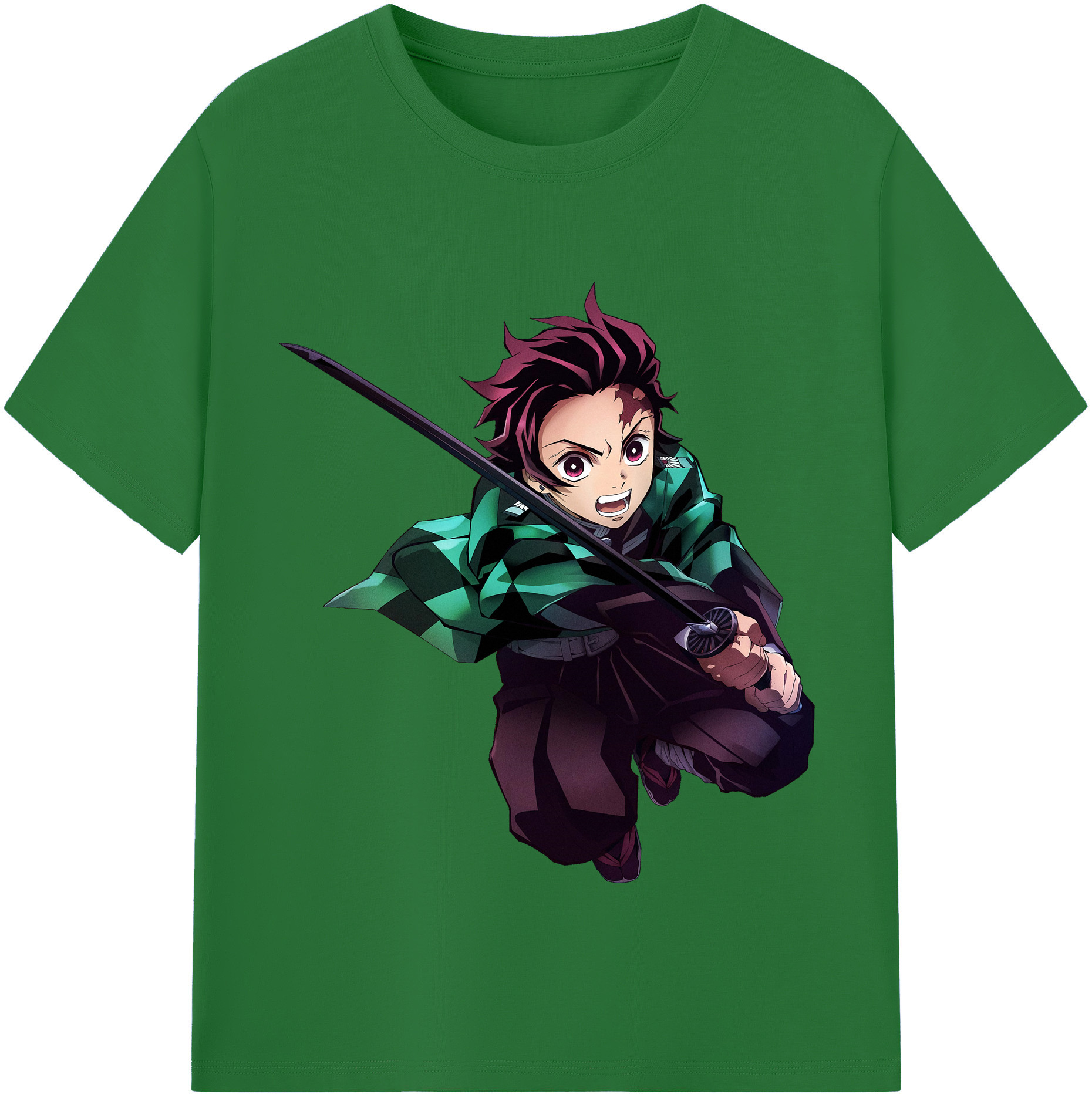 （画像用） 鬼滅の刃 竈門 炭治郎／かまど たんじろう Kamado Tanjirou 綿100％半袖Tシャツ（フロントプリント）