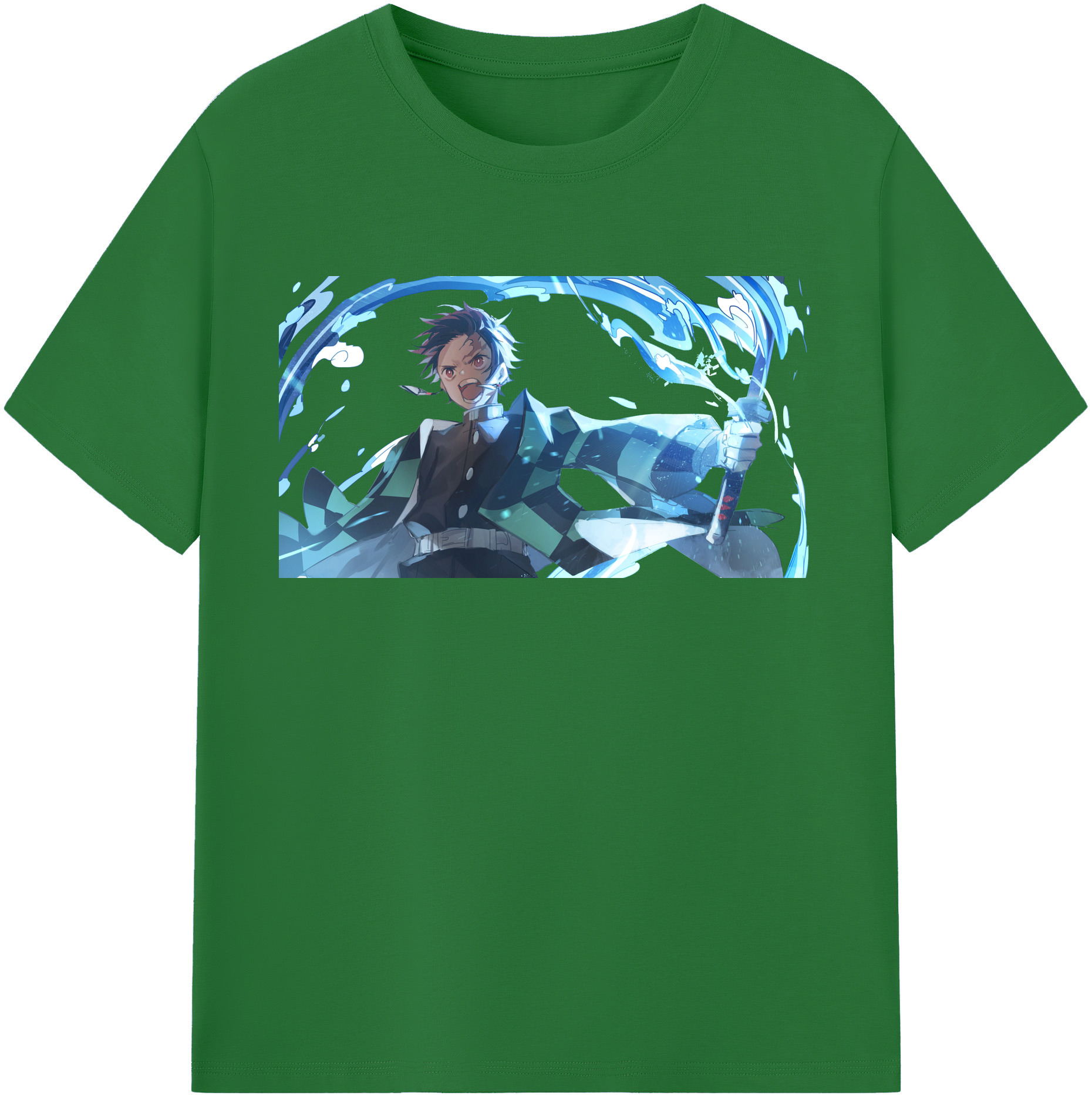 （画像用） 鬼滅の刃 竈門 炭治郎／かまど たんじろう Kamado Tanjirou 綿100％半袖Tシャツ（フロントプリント）
