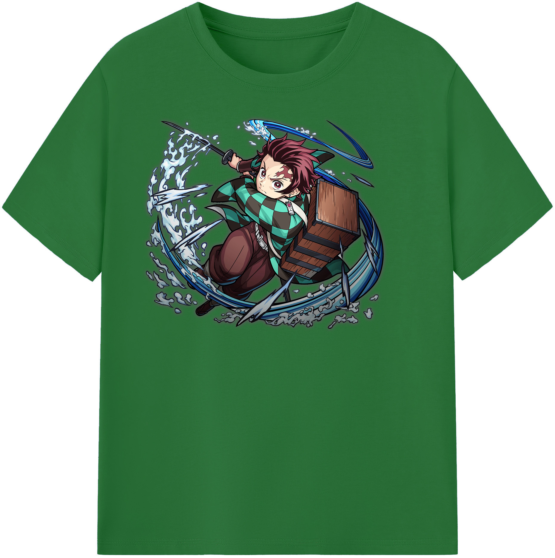 （画像用） 鬼滅の刃 竈門 炭治郎／かまど たんじろう Kamado Tanjirou 綿100％半袖Tシャツ（フロントプリント）