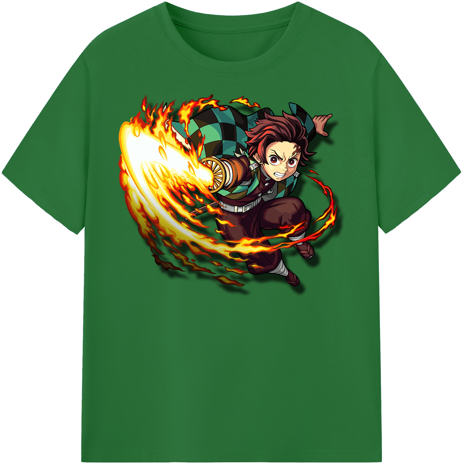 （画像用） 鬼滅の刃 竈門 炭治郎／かまど たんじろう Kamado Tanjirou 綿100％半袖Tシャツ（フロントプリント）