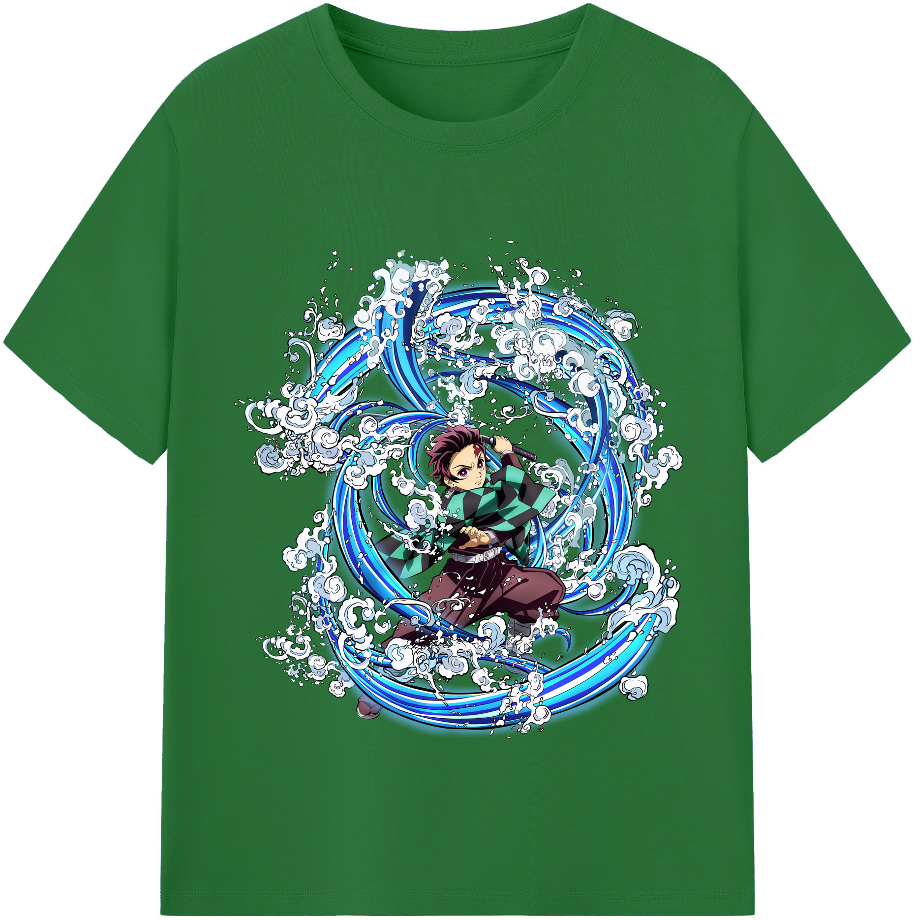 （画像用） 鬼滅の刃 竈門 炭治郎／かまど たんじろう Kamado Tanjirou 綿100％半袖Tシャツ（フロントプリント）
