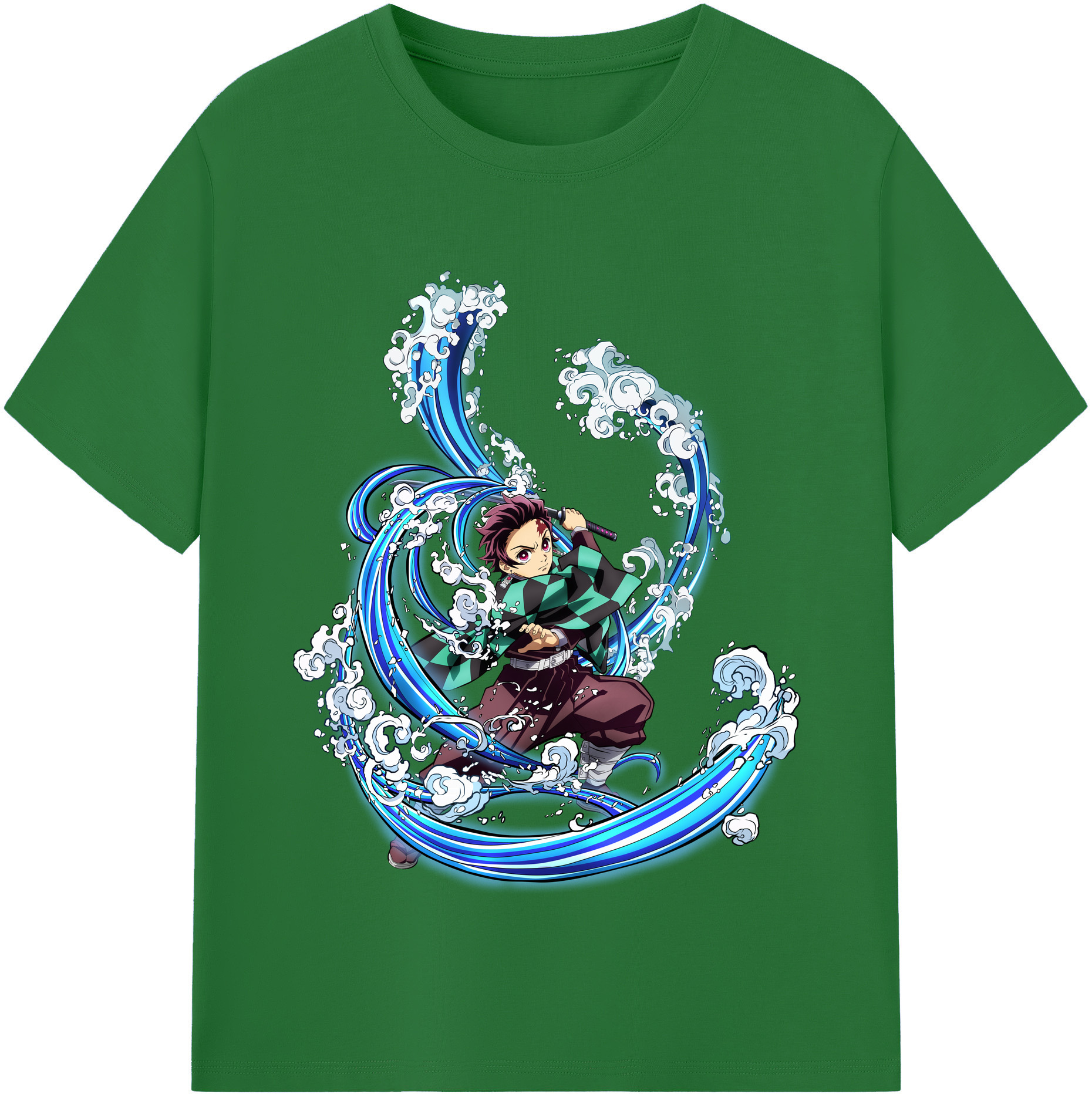 （画像用） 鬼滅の刃 竈門 炭治郎／かまど たんじろう Kamado Tanjirou 綿100％半袖Tシャツ（フロントプリント）