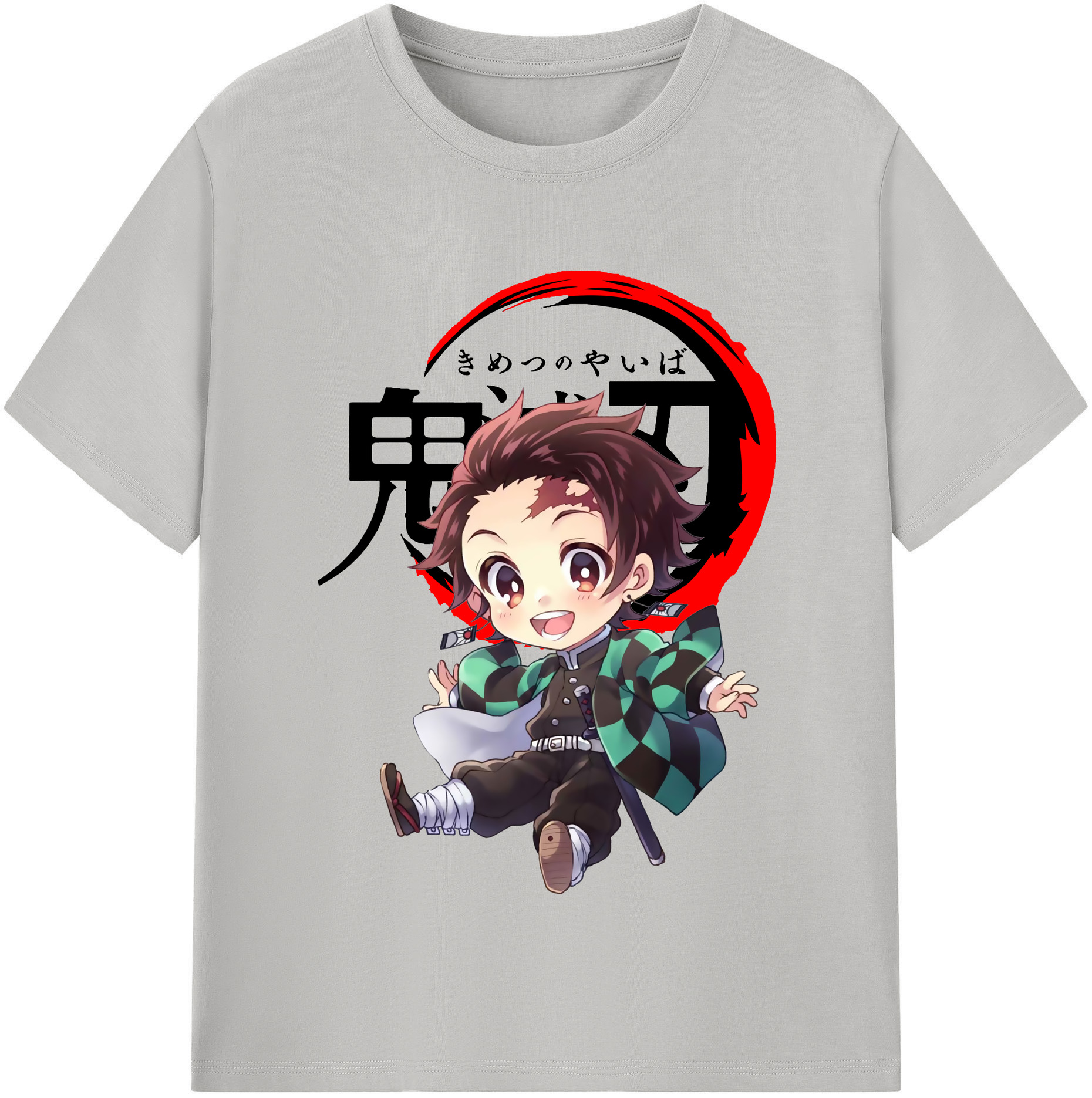 （画像用） 鬼滅の刃 竈門 炭治郎／かまど たんじろう Kamado Tanjirou 綿100％半袖Tシャツ（フロントプリント）