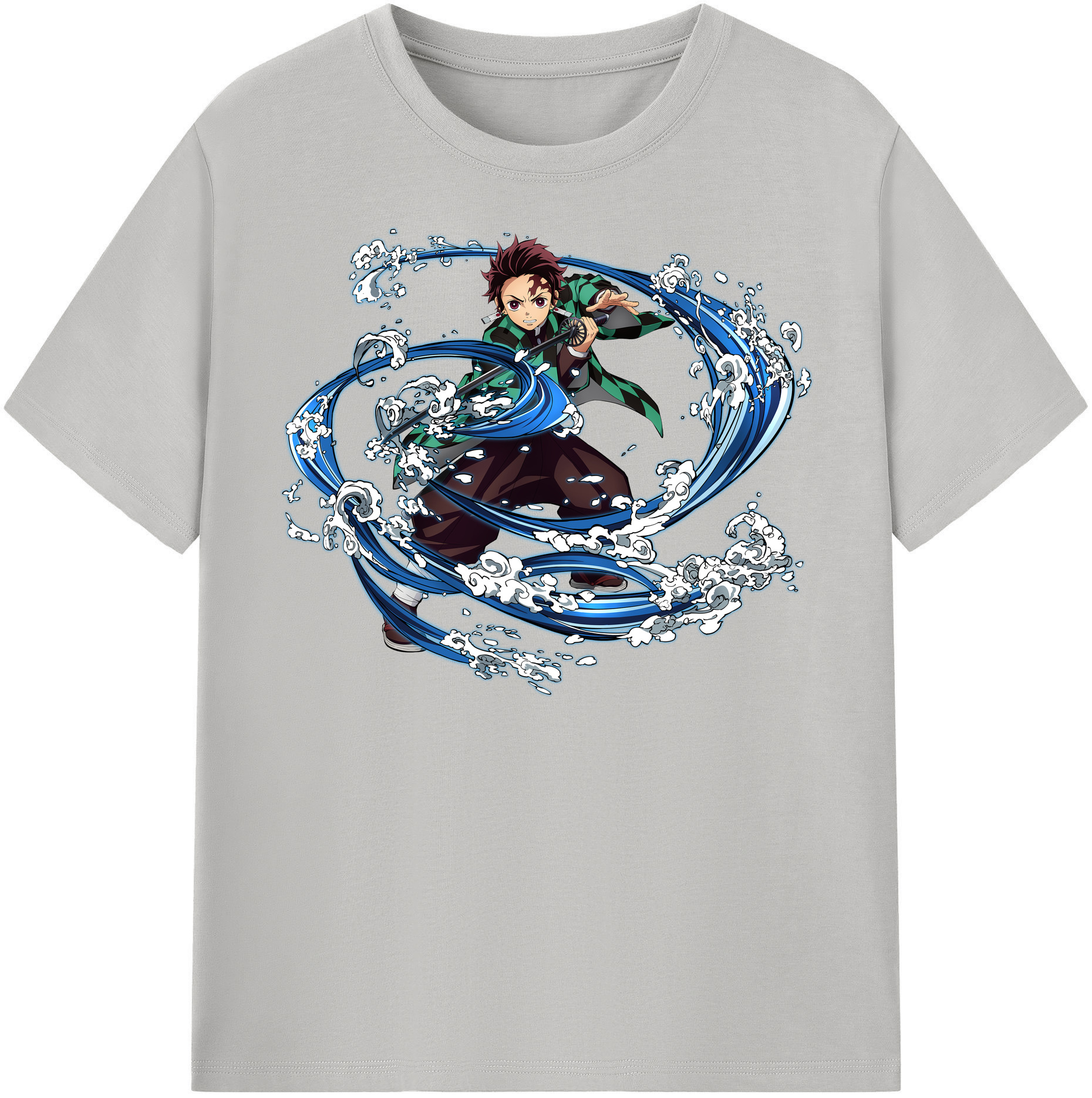 （画像用） 鬼滅の刃 竈門 炭治郎／かまど たんじろう Kamado Tanjirou 綿100％半袖Tシャツ（フロントプリント）