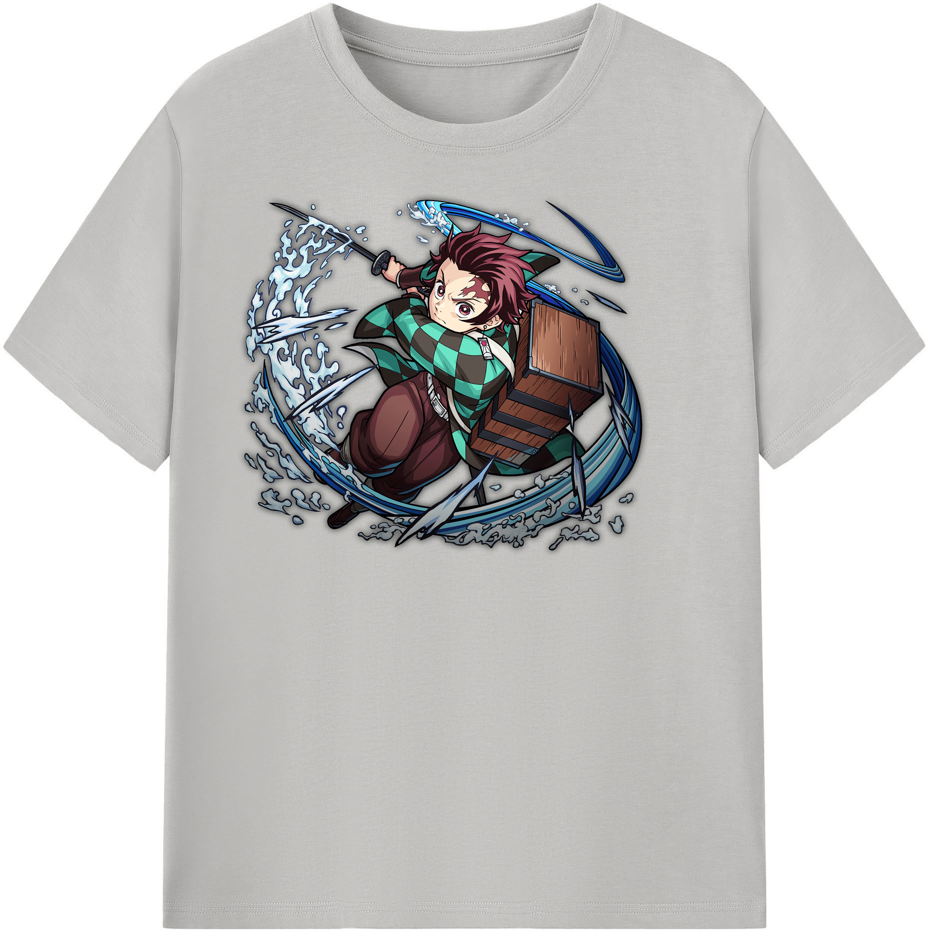 （画像用） 鬼滅の刃 竈門 炭治郎／かまど たんじろう Kamado Tanjirou 綿100％半袖Tシャツ（フロントプリント）